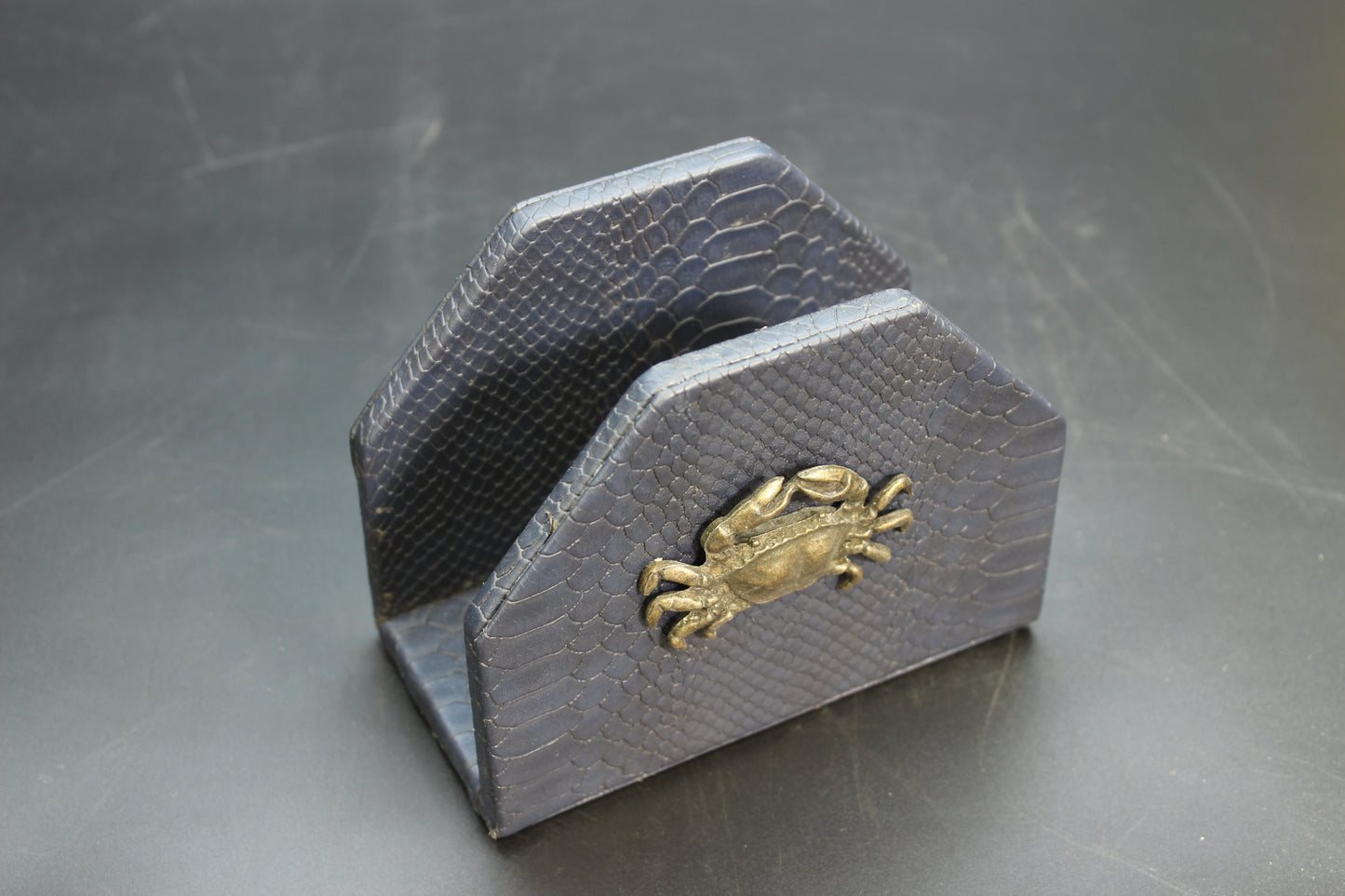 Blue Crab & Snakeskin Napkin Holder