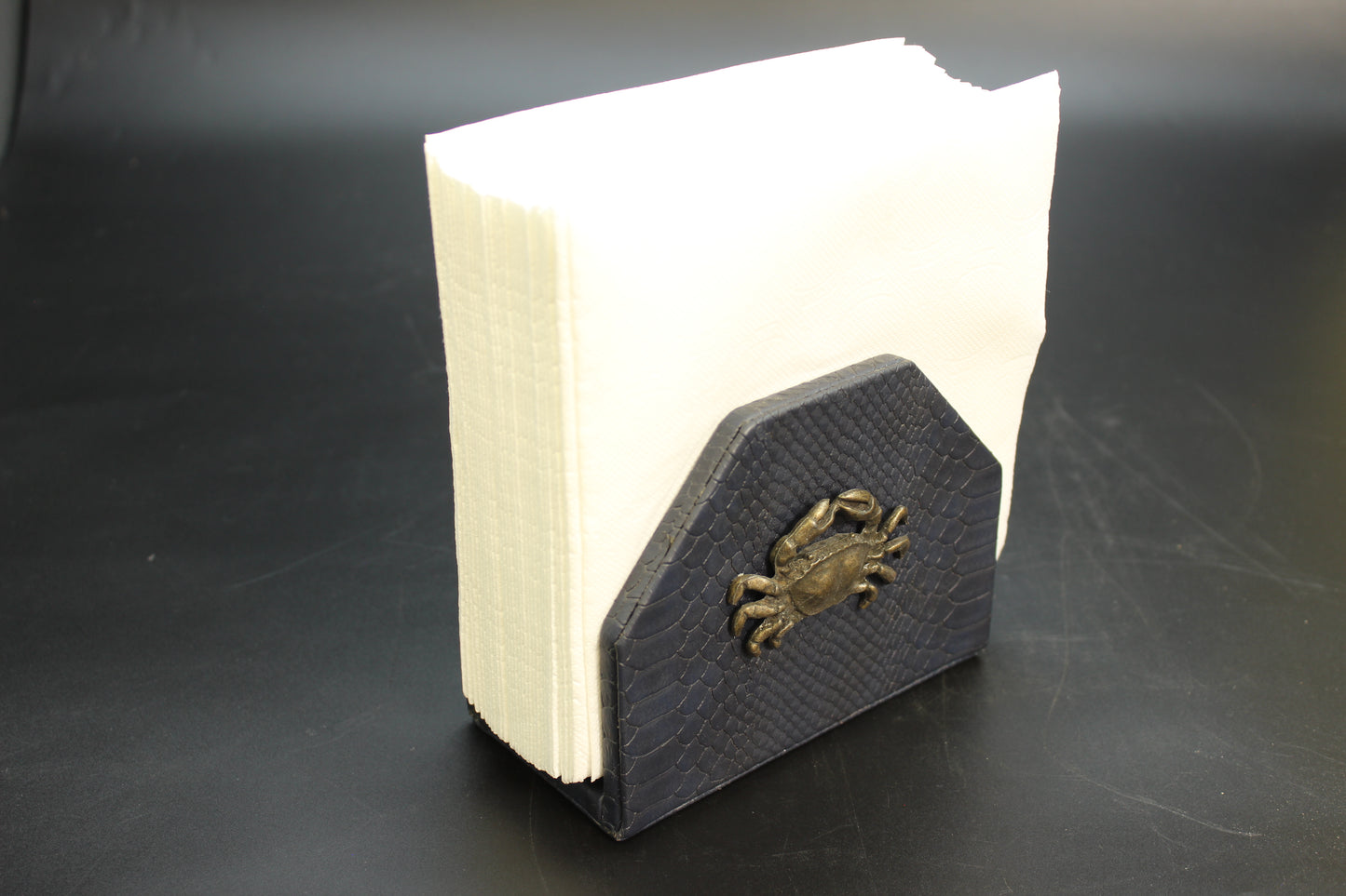 Blue Crab & Snakeskin Napkin Holder