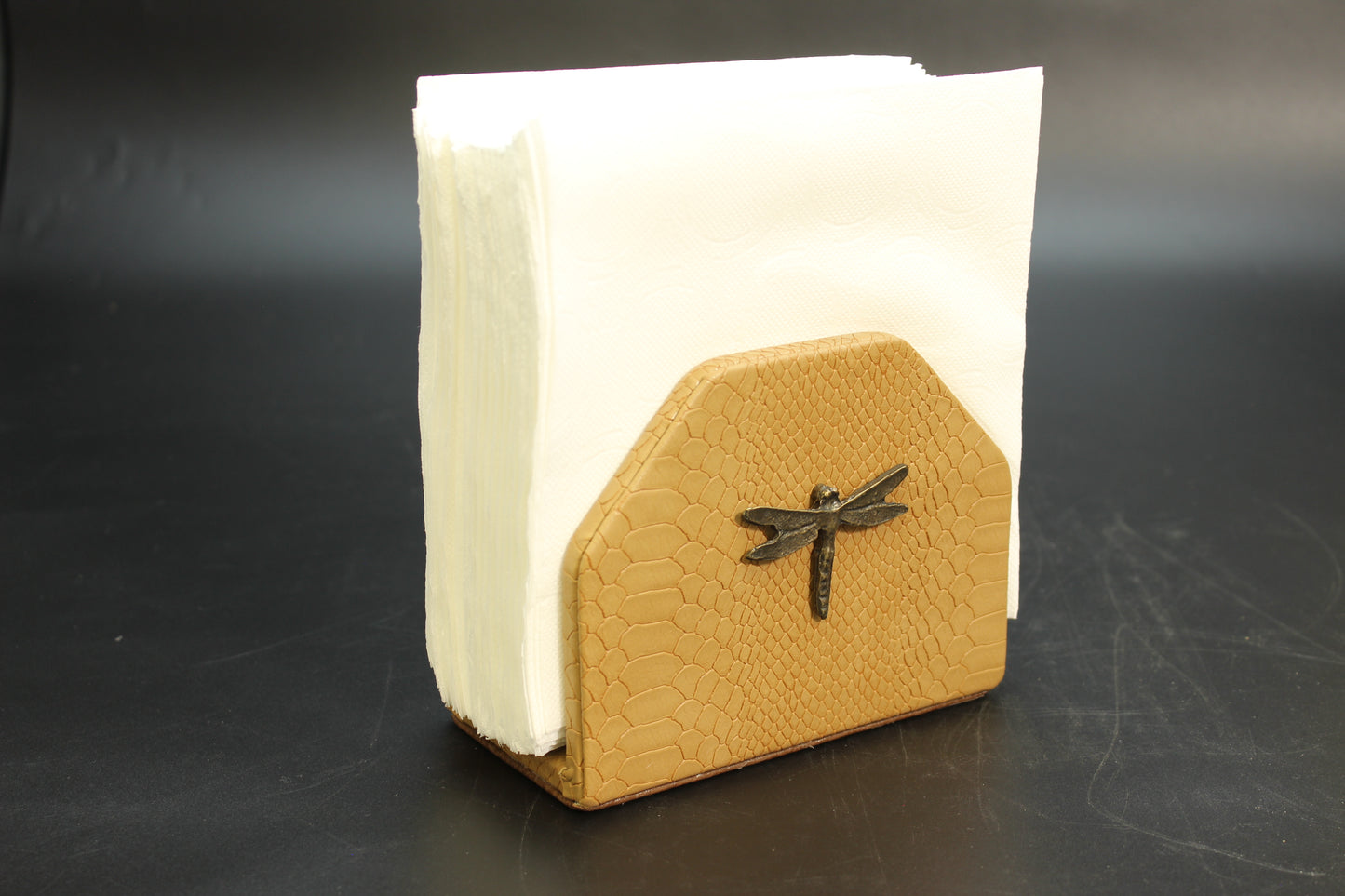 Brown Dragonfly & Snakeskin Napkin Holder