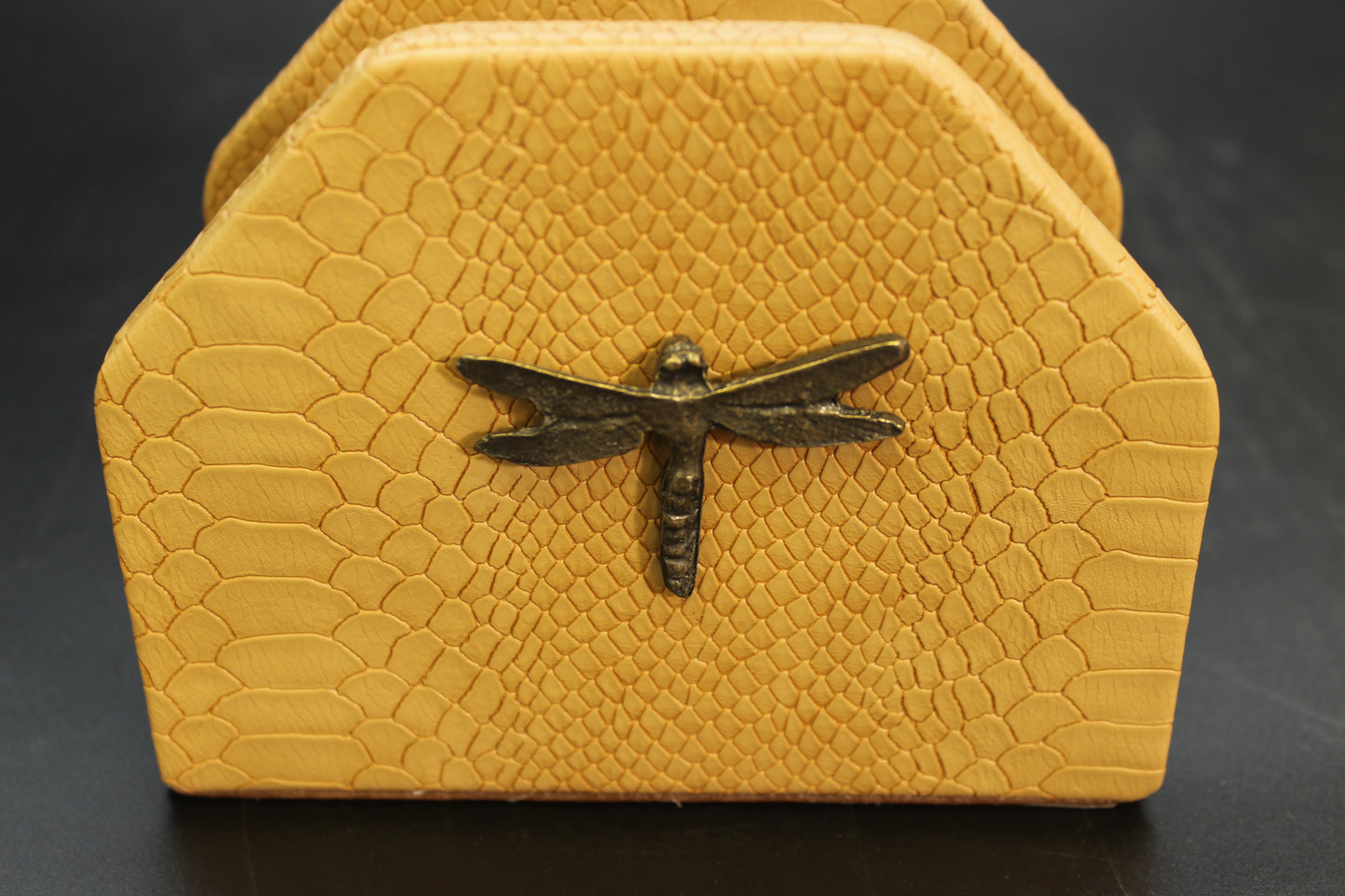 Brown Dragonfly & Snakeskin Napkin Holder