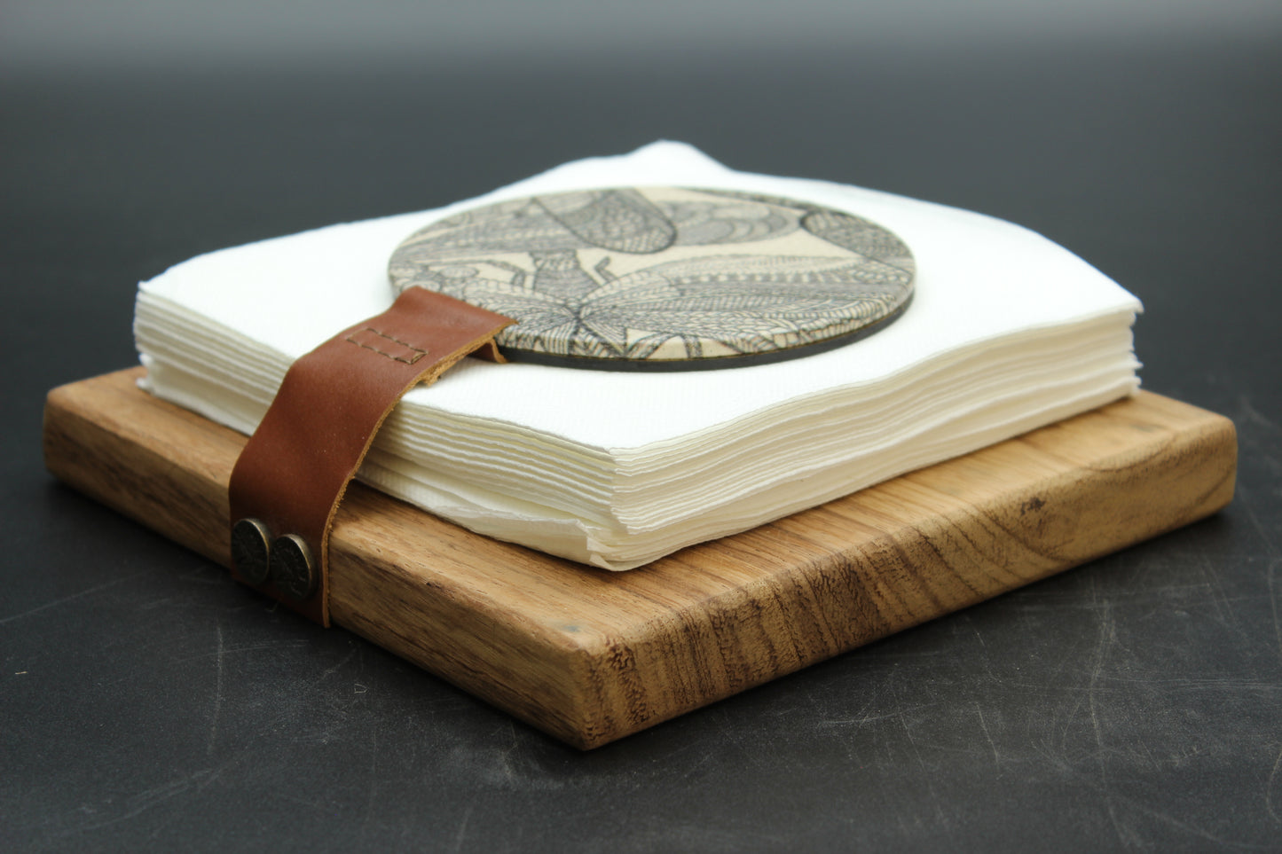 Dragonfly Print Wood Napkin Holder