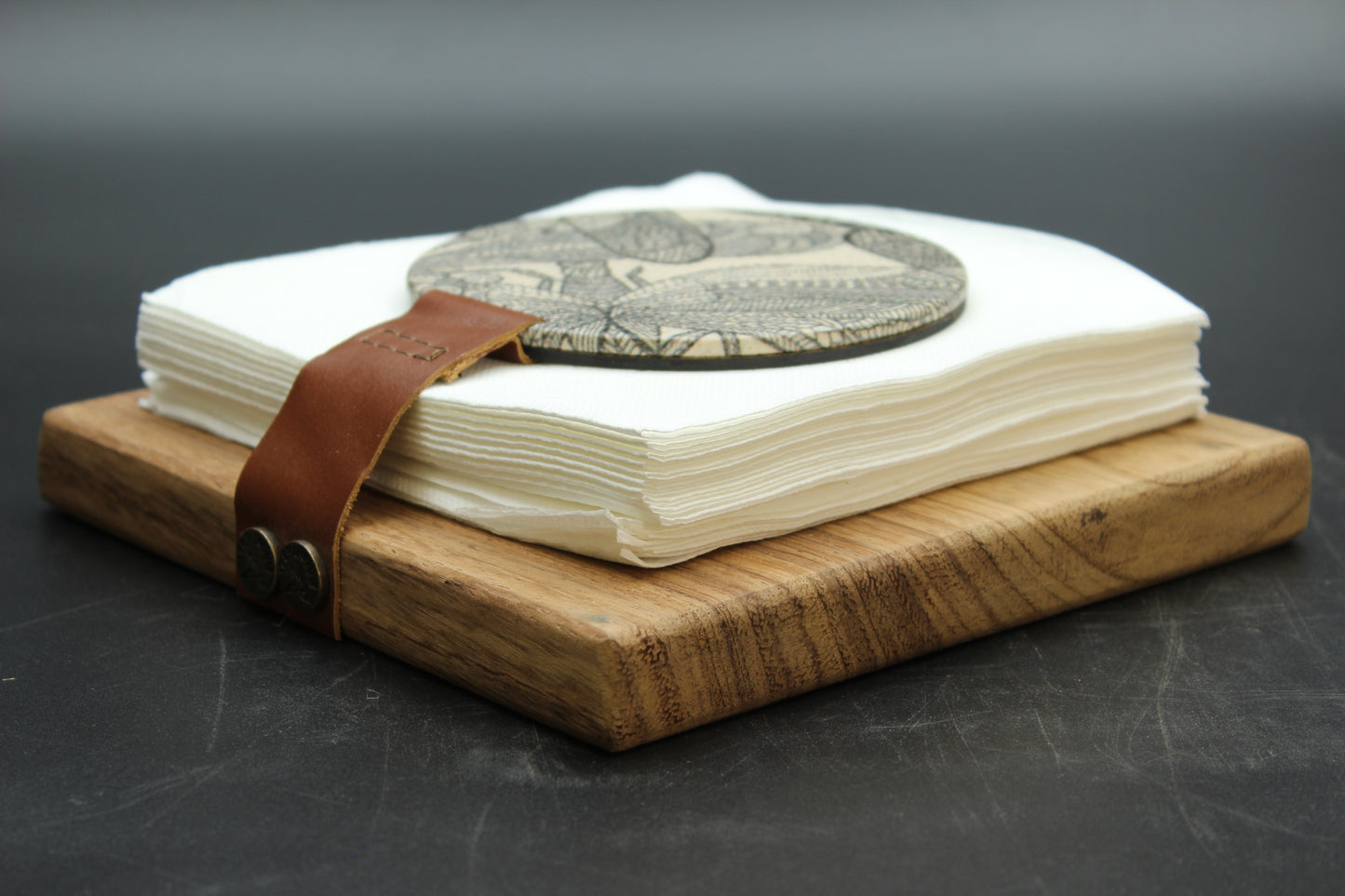 Dragonfly Print Wood Napkin Holder