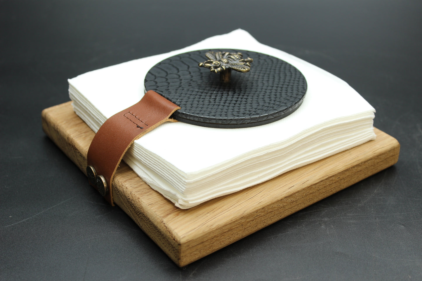 Black Wasp Snakeskin Napkin Holder