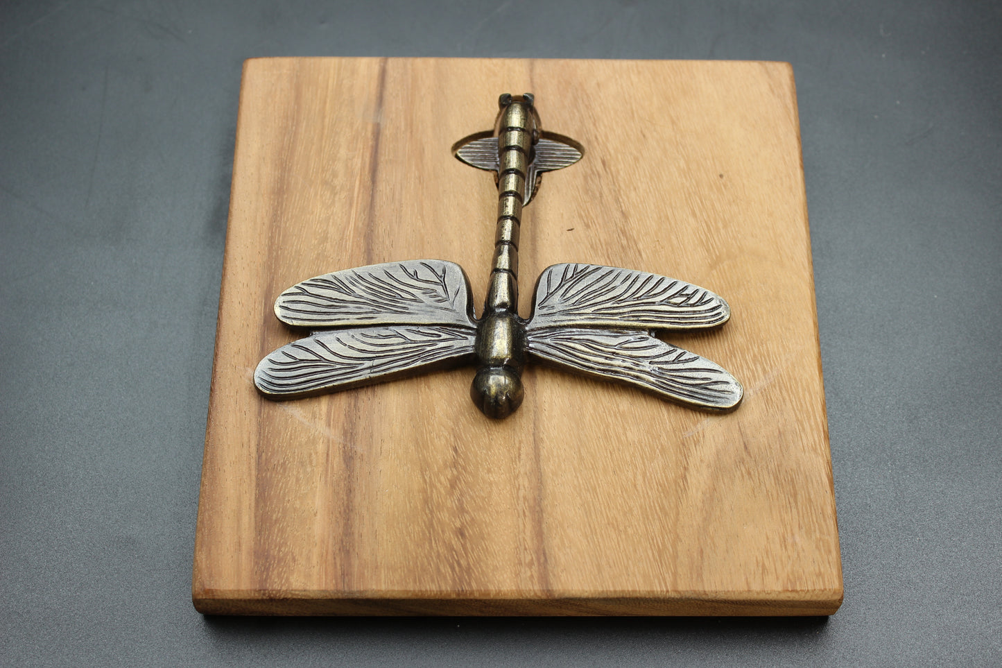 Brass Dragonfly Wood Napkin Holder