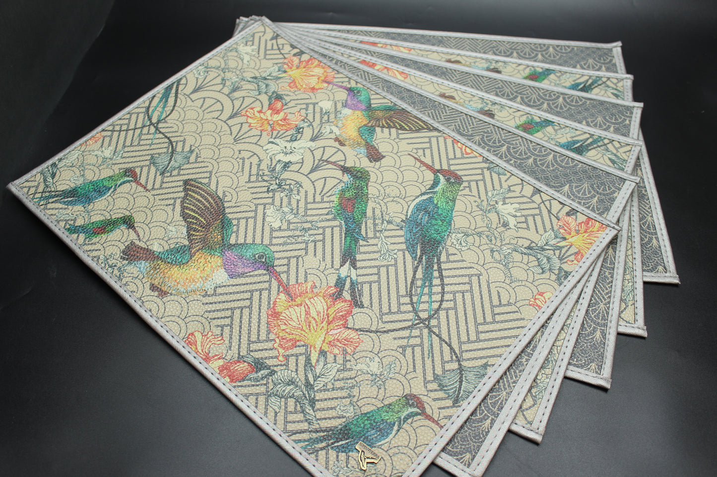 6pc Hummingbird Synthetic Placemat Set