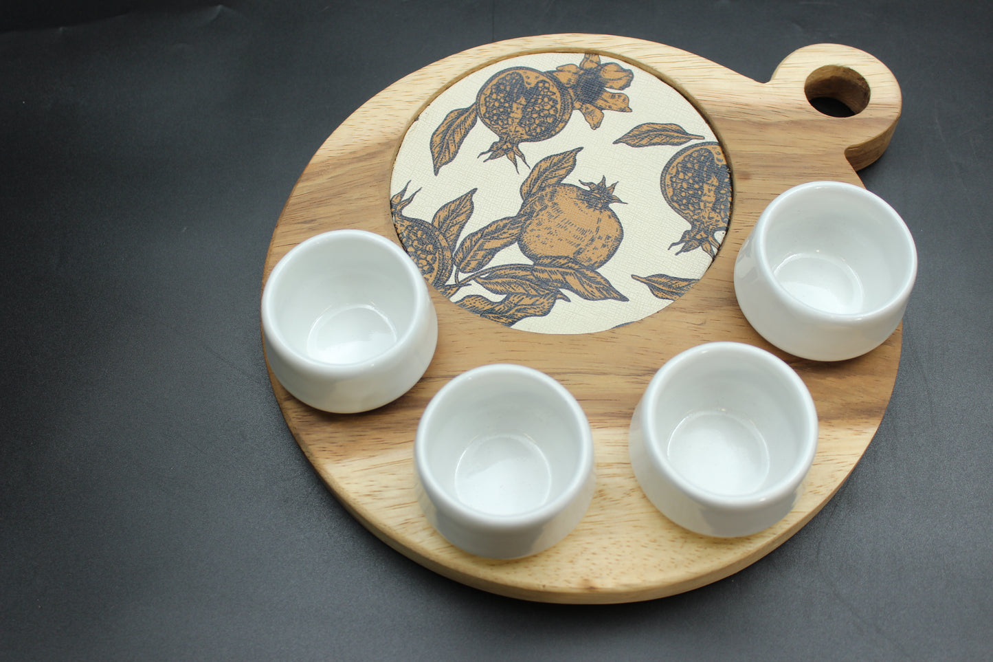 White Mezcalero and Pomegranate Wood Tray Set (Set of 4)