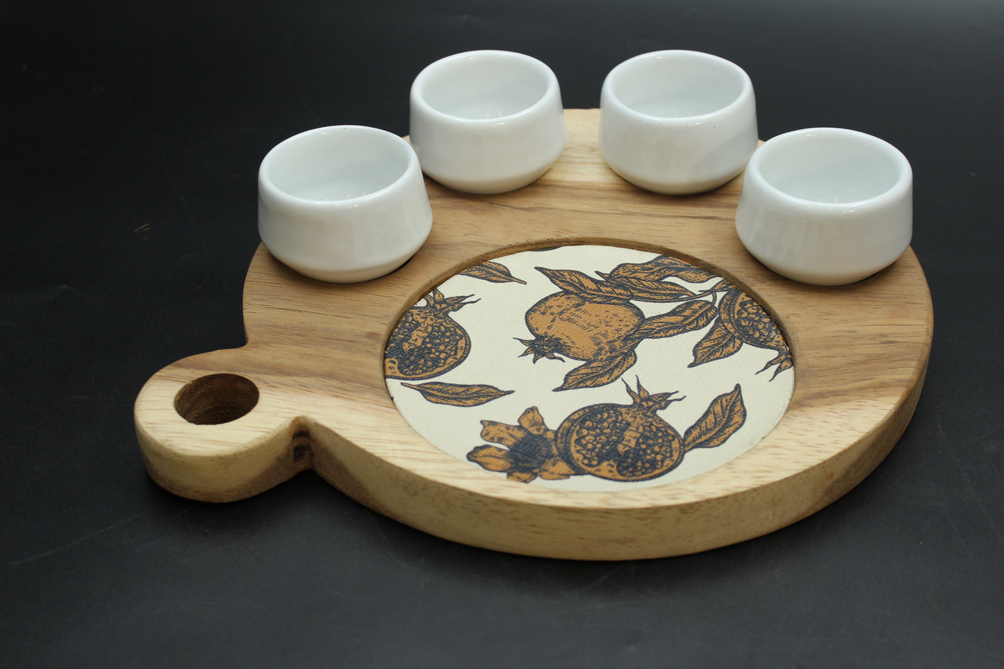 White Mezcalero and Pomegranate Wood Tray Set (Set of 4)