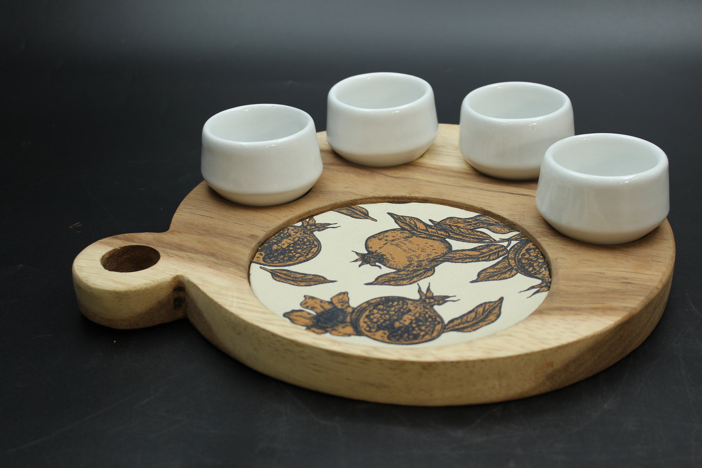 White Mezcalero and Pomegranate Wood Tray Set (Set of 4)