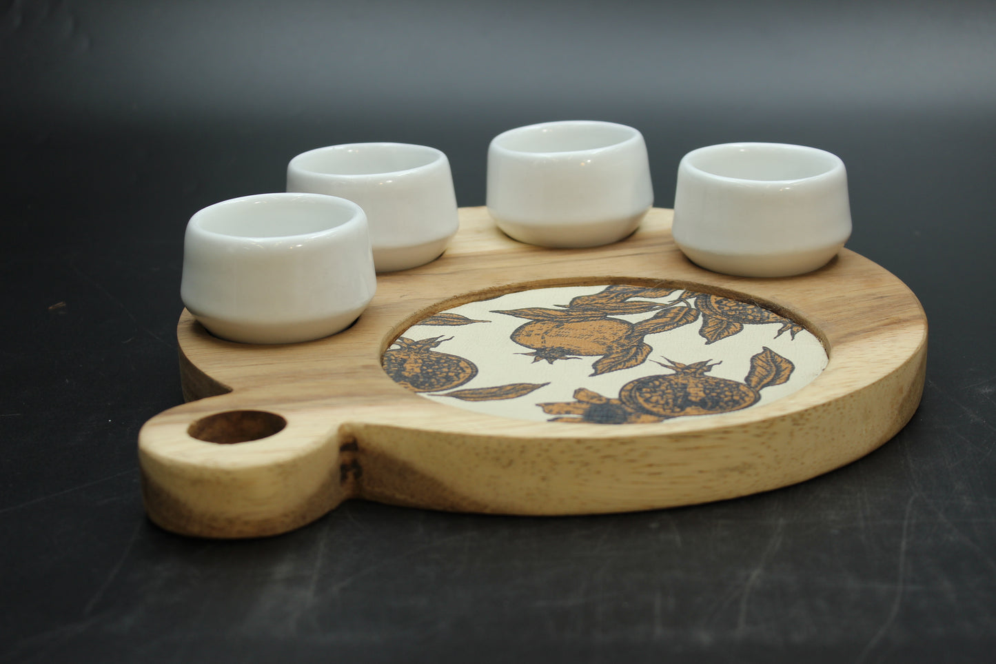 White Mezcalero and Pomegranate Wood Tray Set (Set of 4)