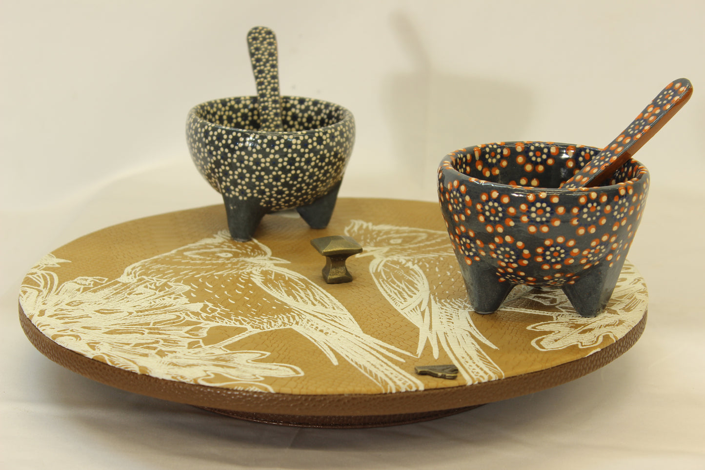 Brown Snakeskin Lazy Susan