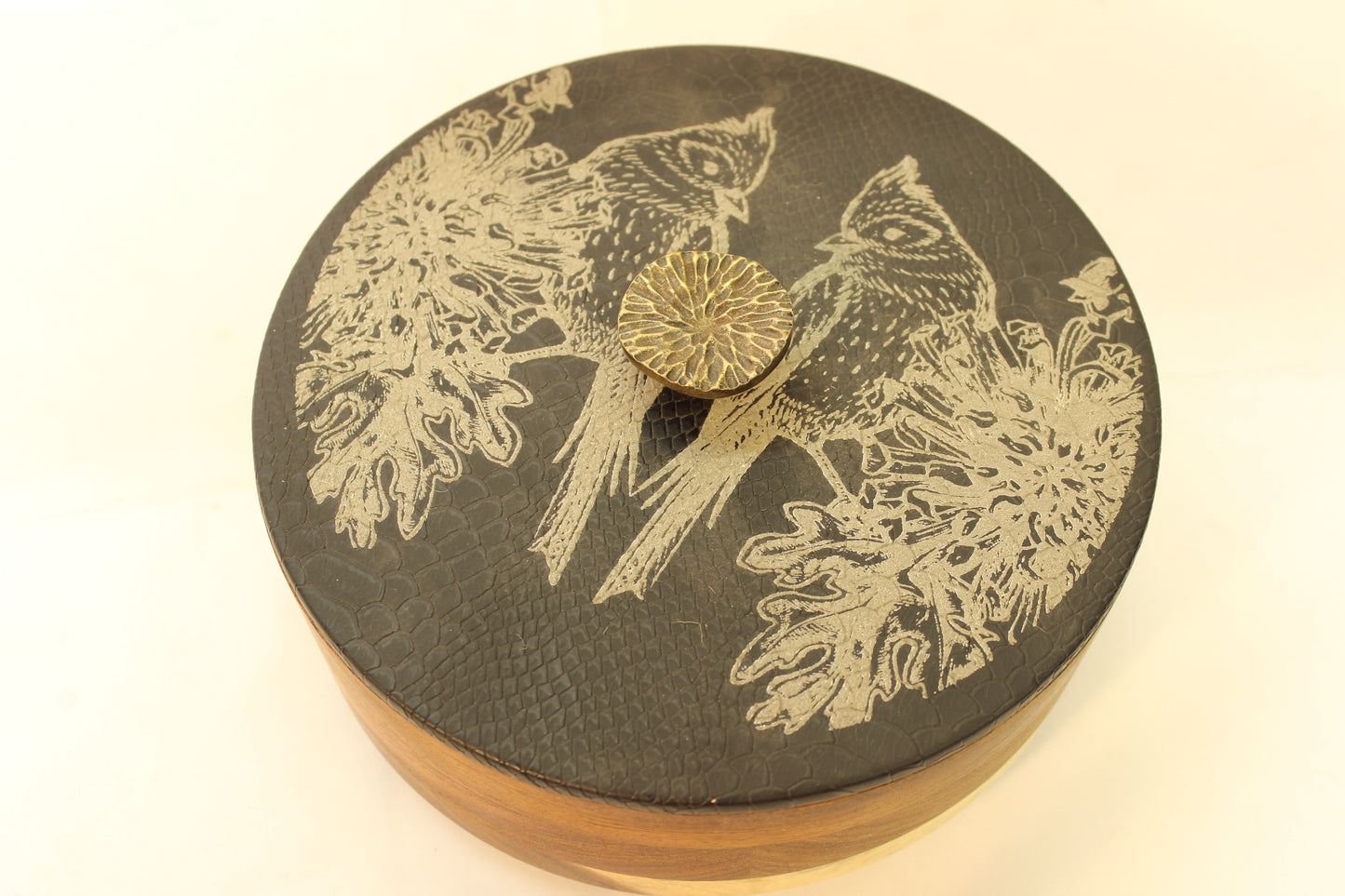 Black Snakeskin & Birds Wooden Tortilla Holders
