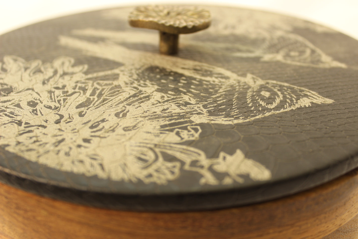 Black Snakeskin & Birds Wooden Tortilla Holders