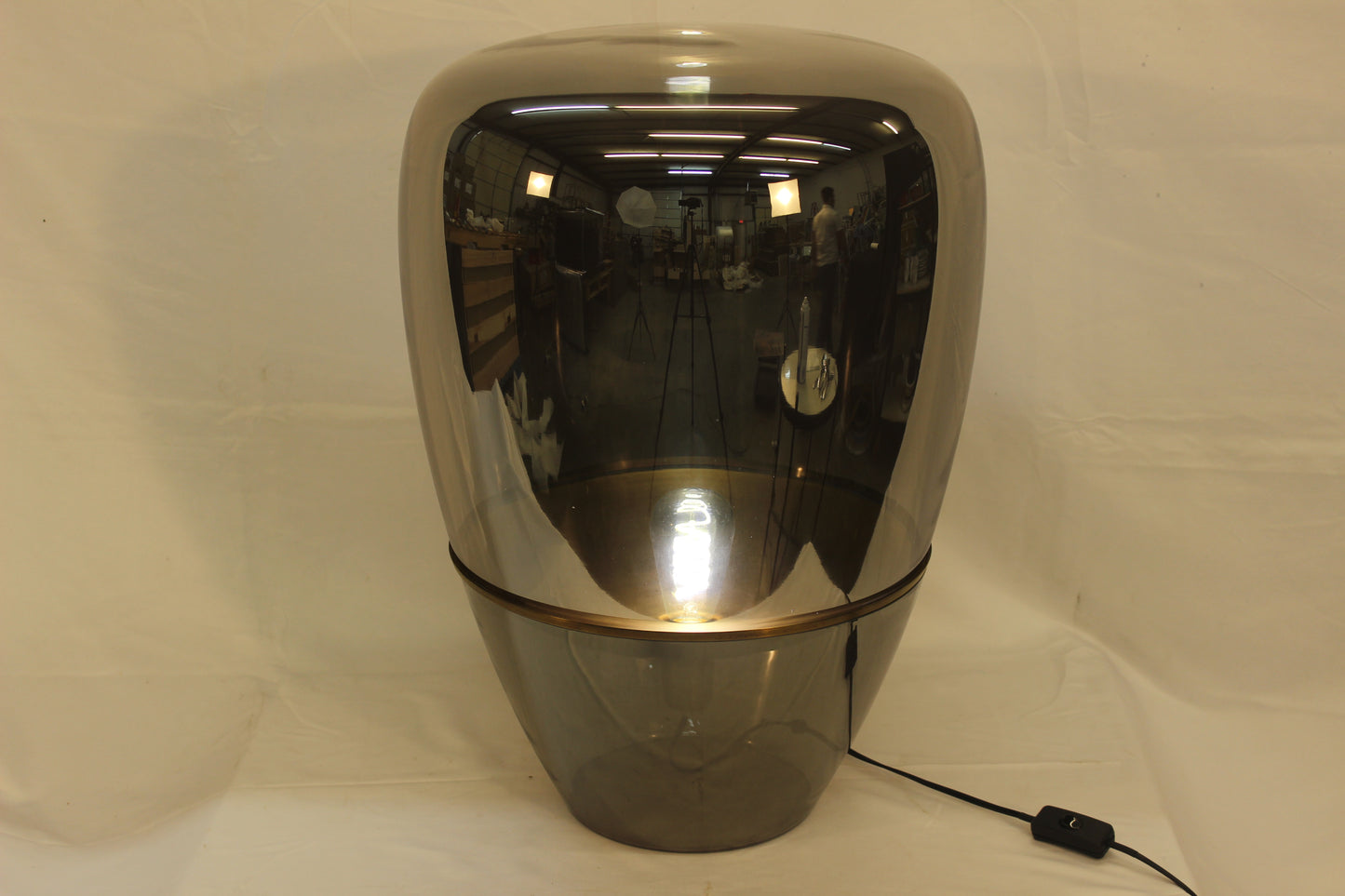 Glass Balloon Lamp- Smoked Copper
