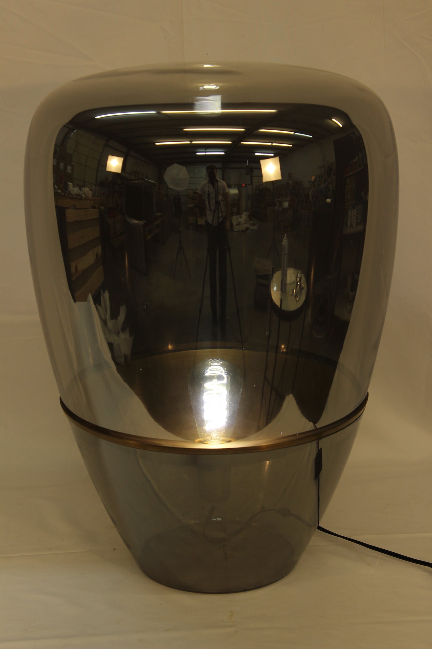 Glass Balloon Lamp- Smoked Copper