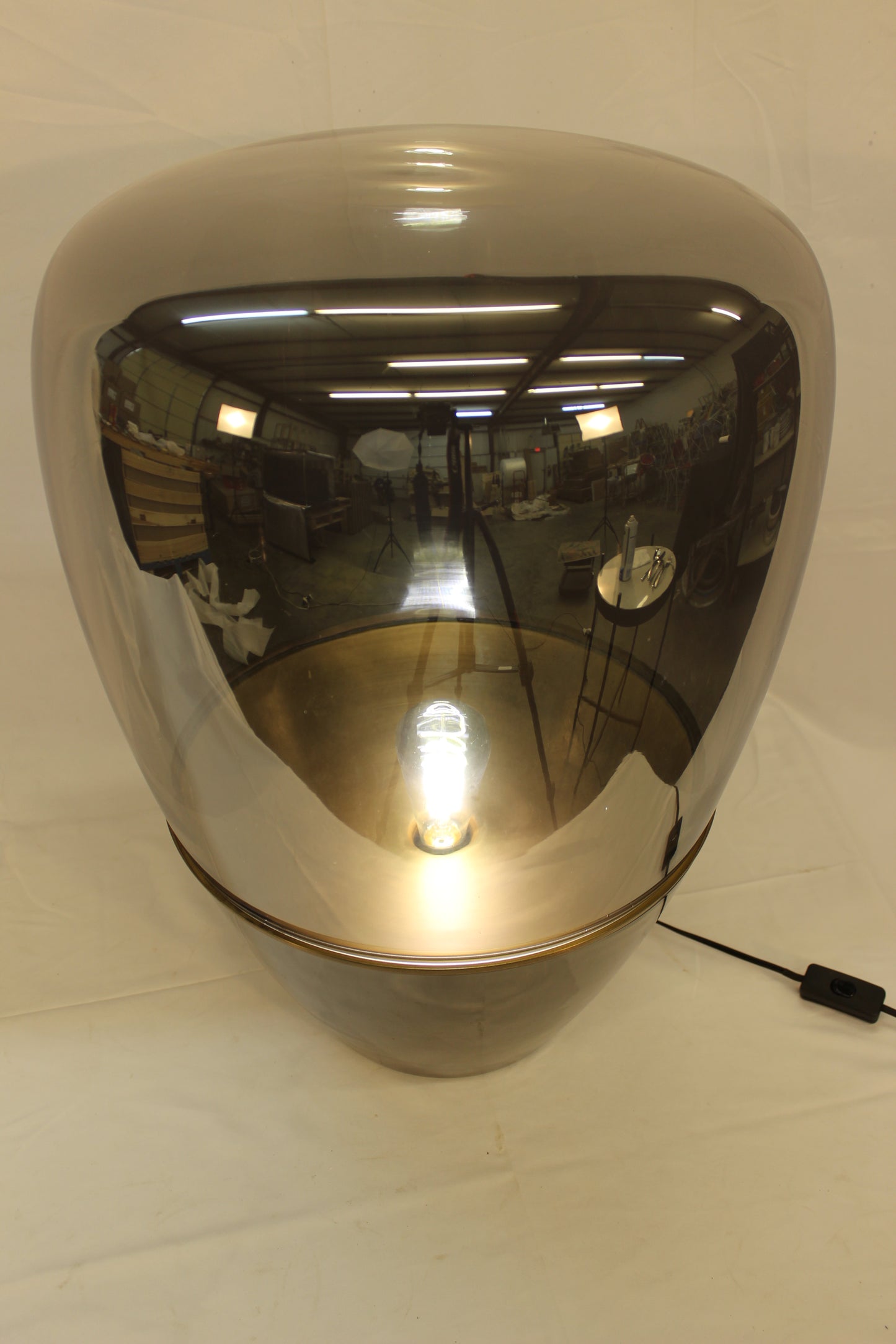 Glass Balloon Lamp- Smoked Copper