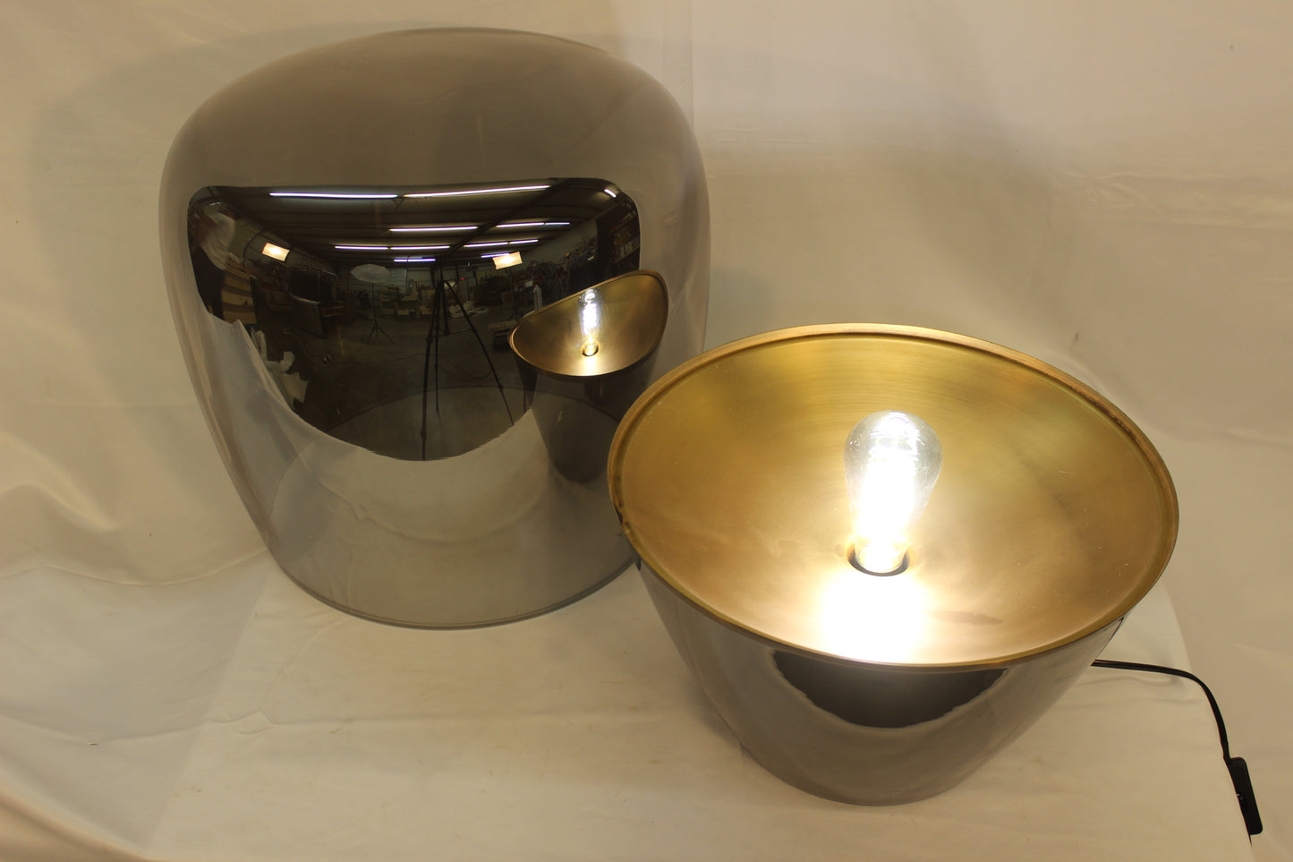 Glass Balloon Lamp- Smoked Copper