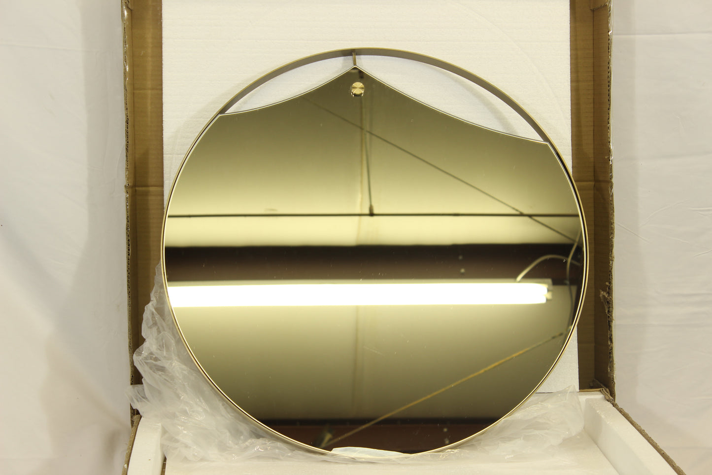 Artistic Burnished Satin Brass Hanging Wall Mirror