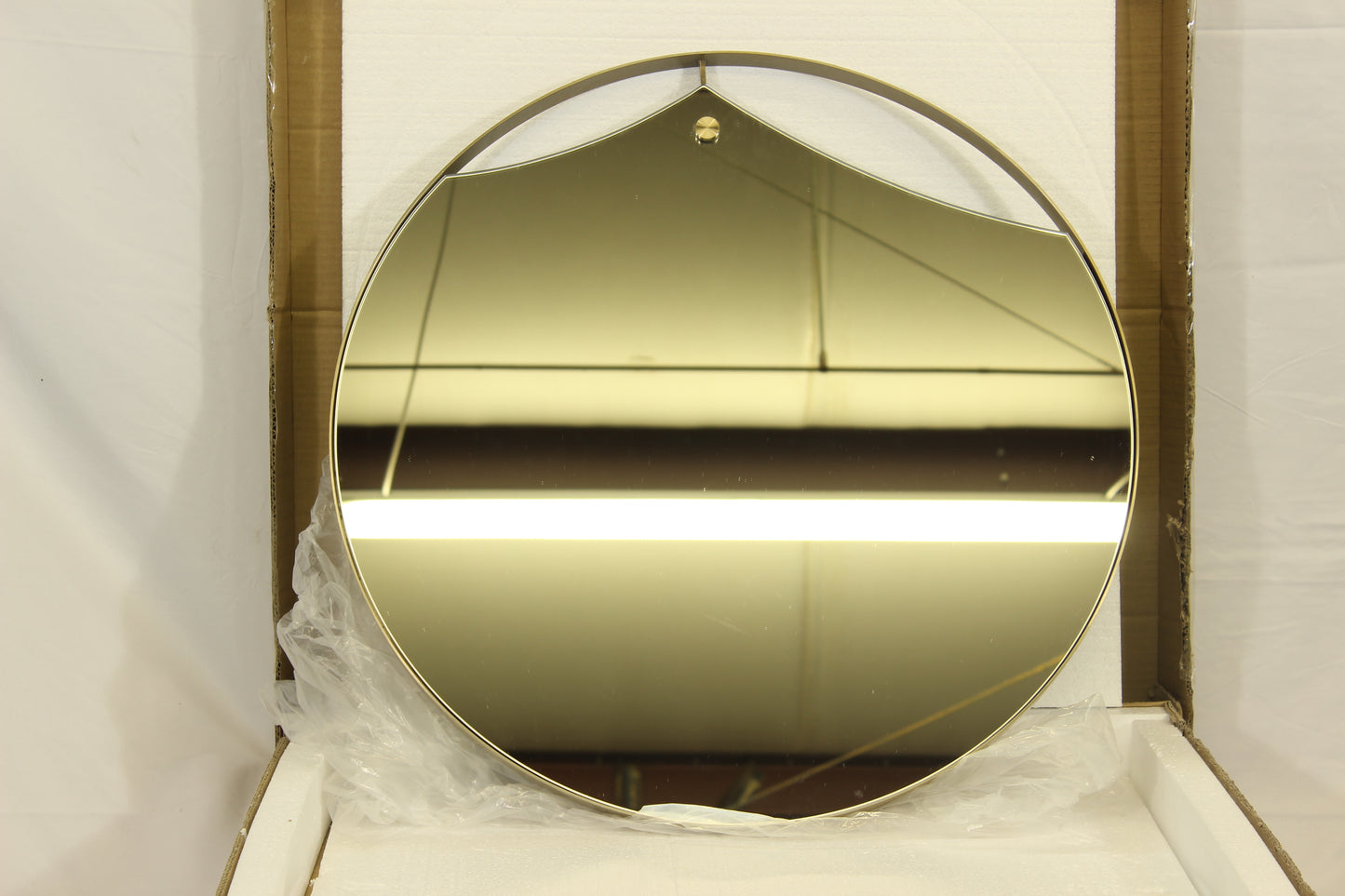 Artistic Burnished Satin Brass Hanging Wall Mirror