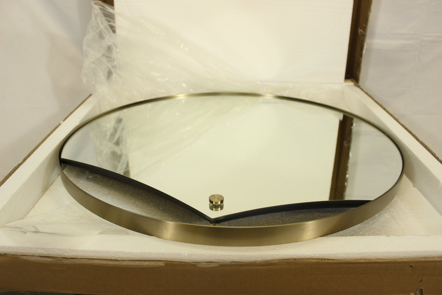 Artistic Burnished Satin Brass Hanging Wall Mirror