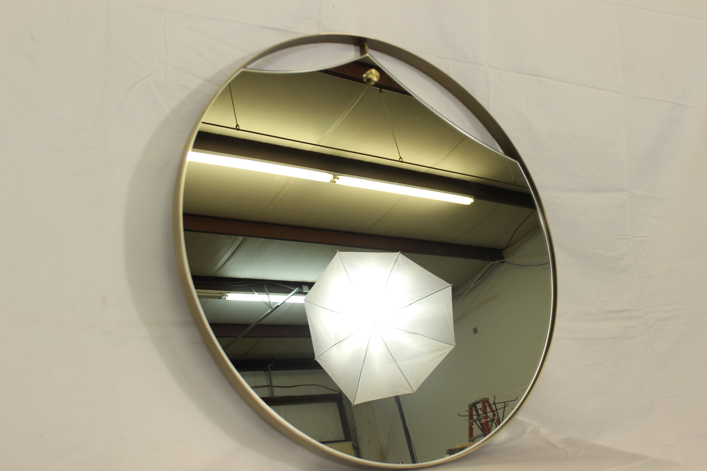 Artistic Burnished Satin Brass Hanging Wall Mirror