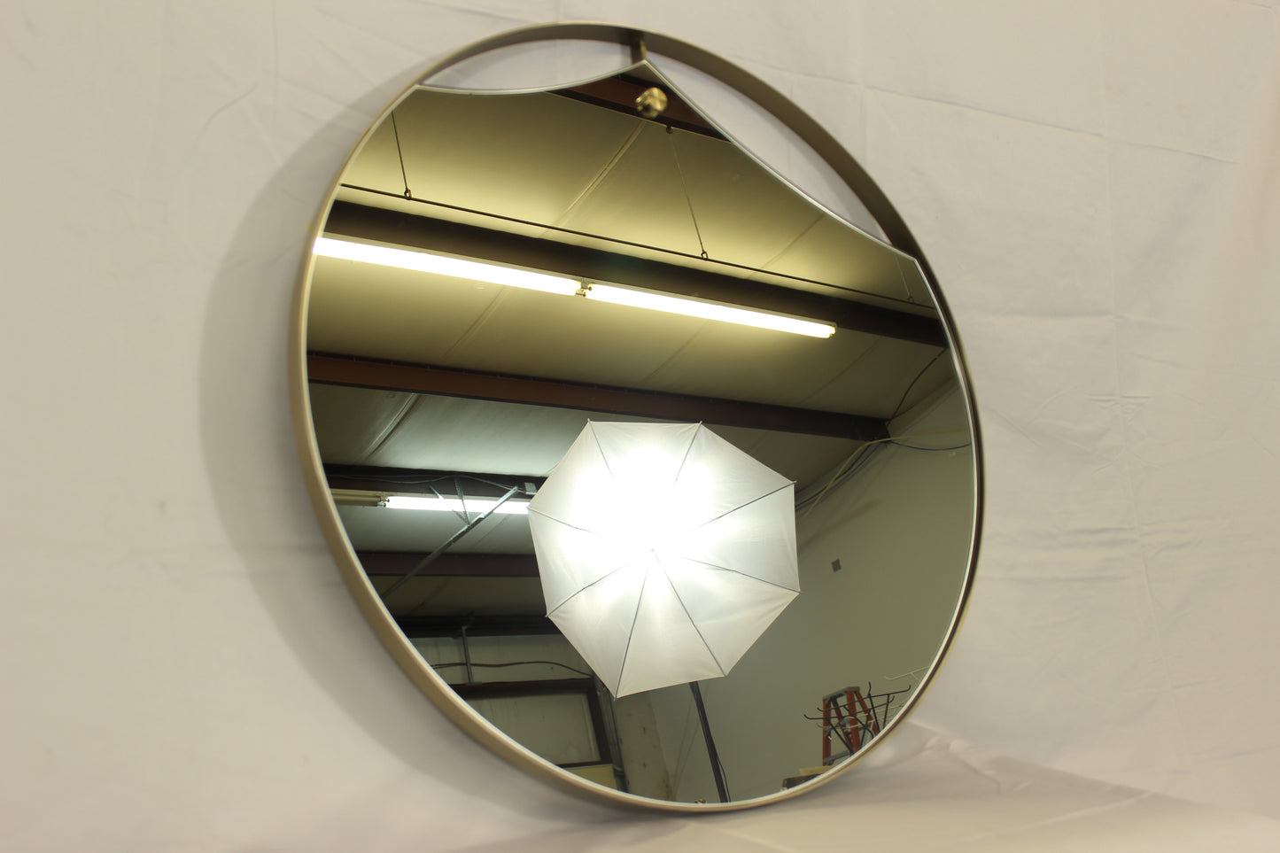 Artistic Burnished Satin Brass Hanging Wall Mirror