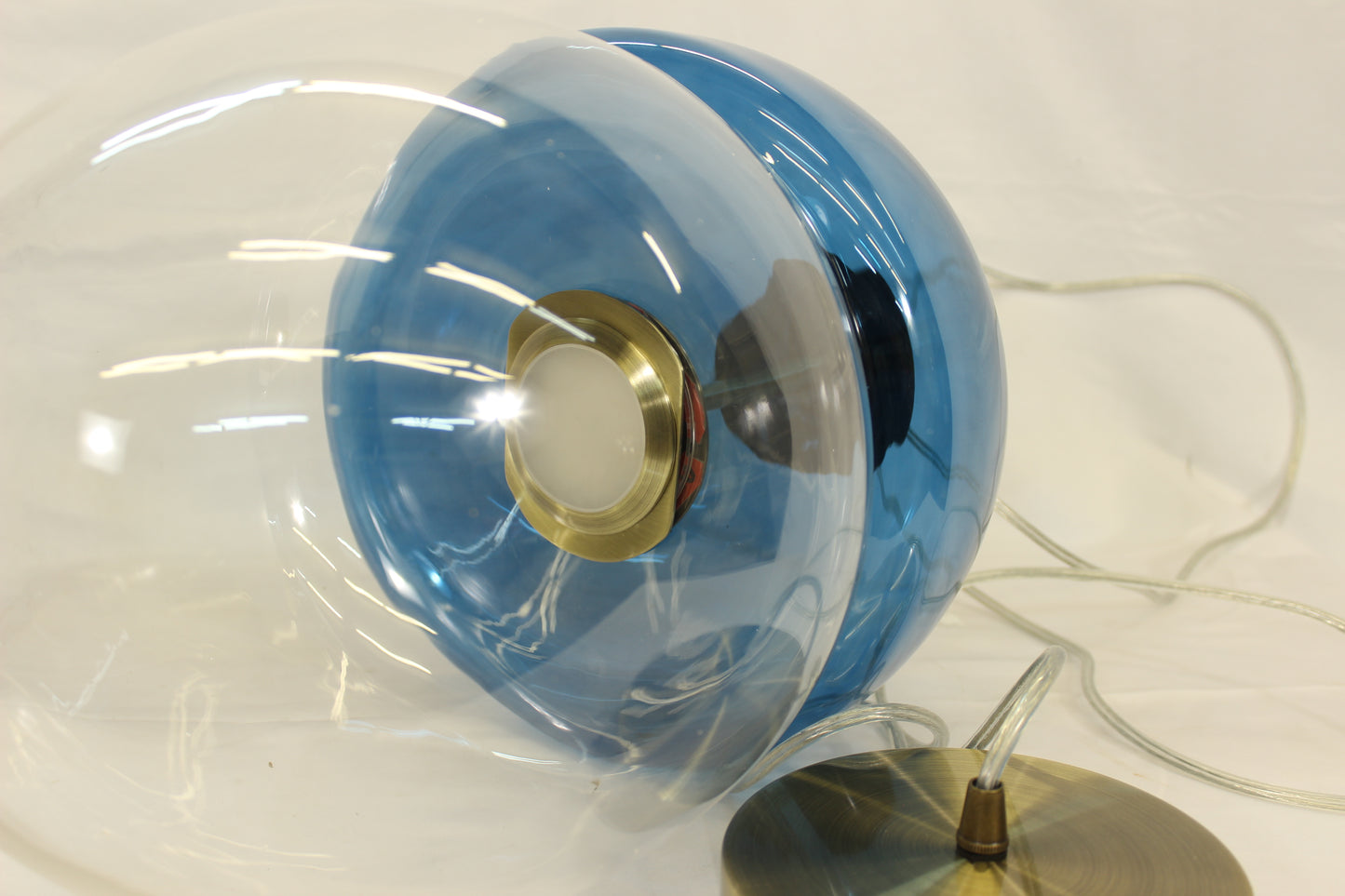 Royal Blue Glass Globe LED Pendant Light