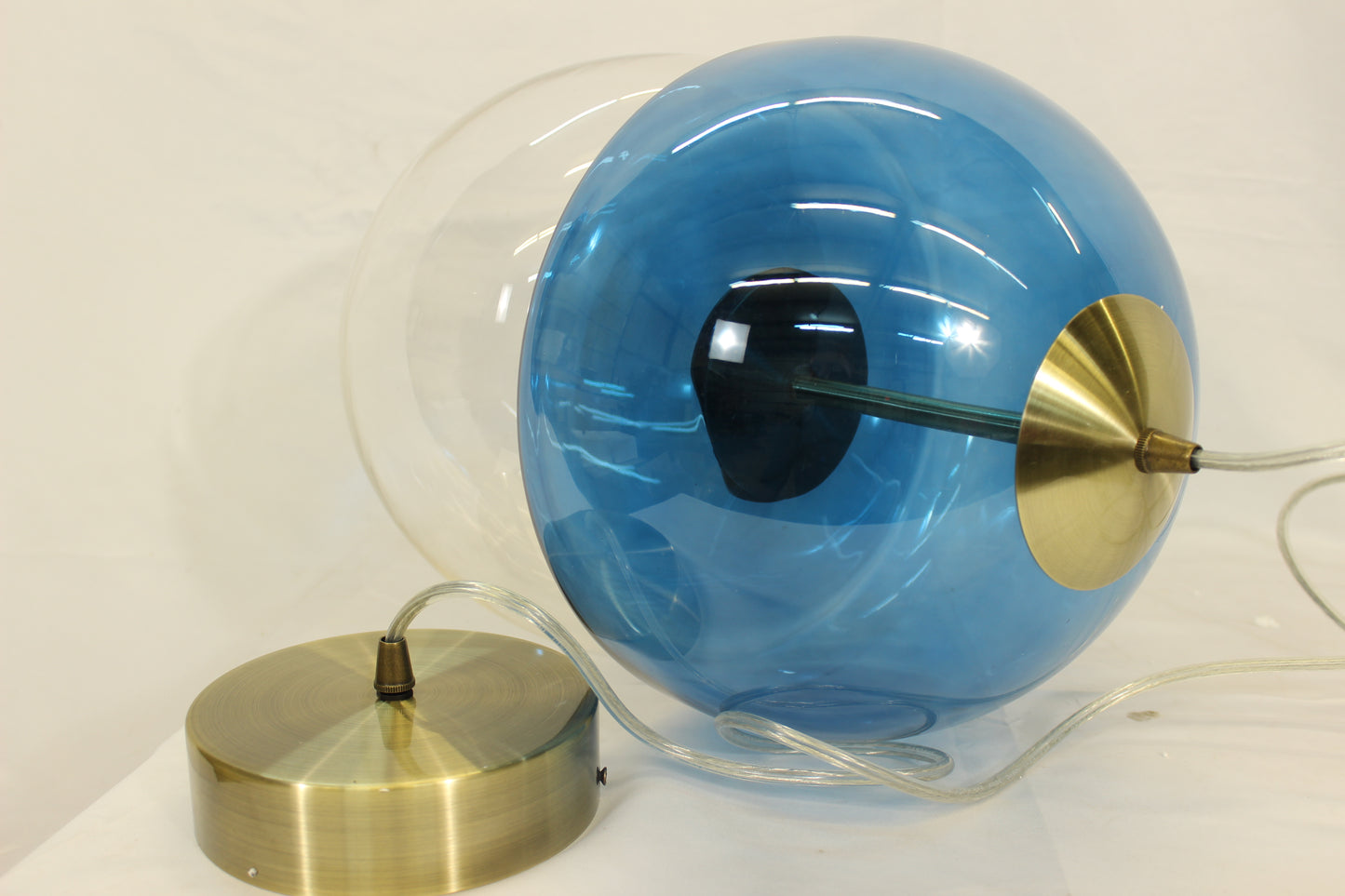 Royal Blue Glass Globe LED Pendant Light