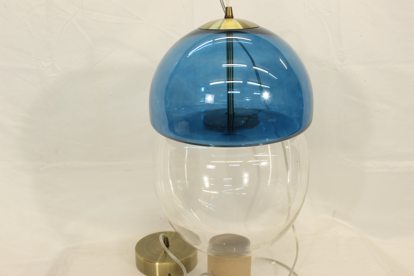 Royal Blue Glass Globe LED Pendant Light
