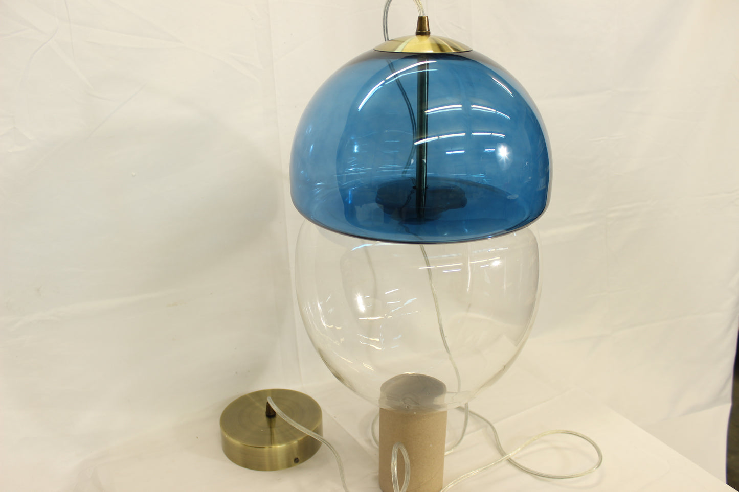 Royal Blue Glass Globe LED Pendant Light