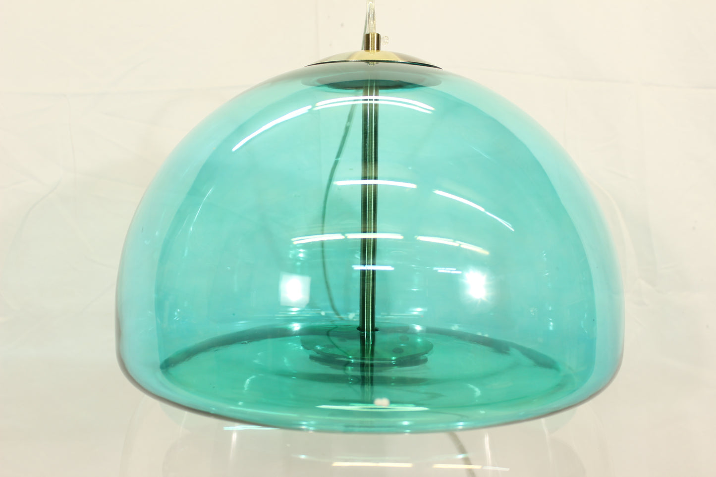Aqua Green Glass Globe LED Pendant Light