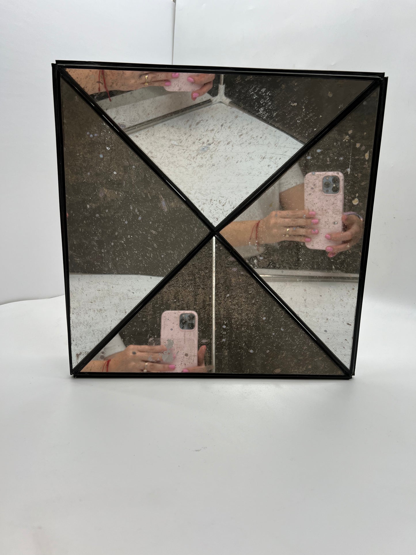 SM Square Mirror 12" w/ X-Pattern