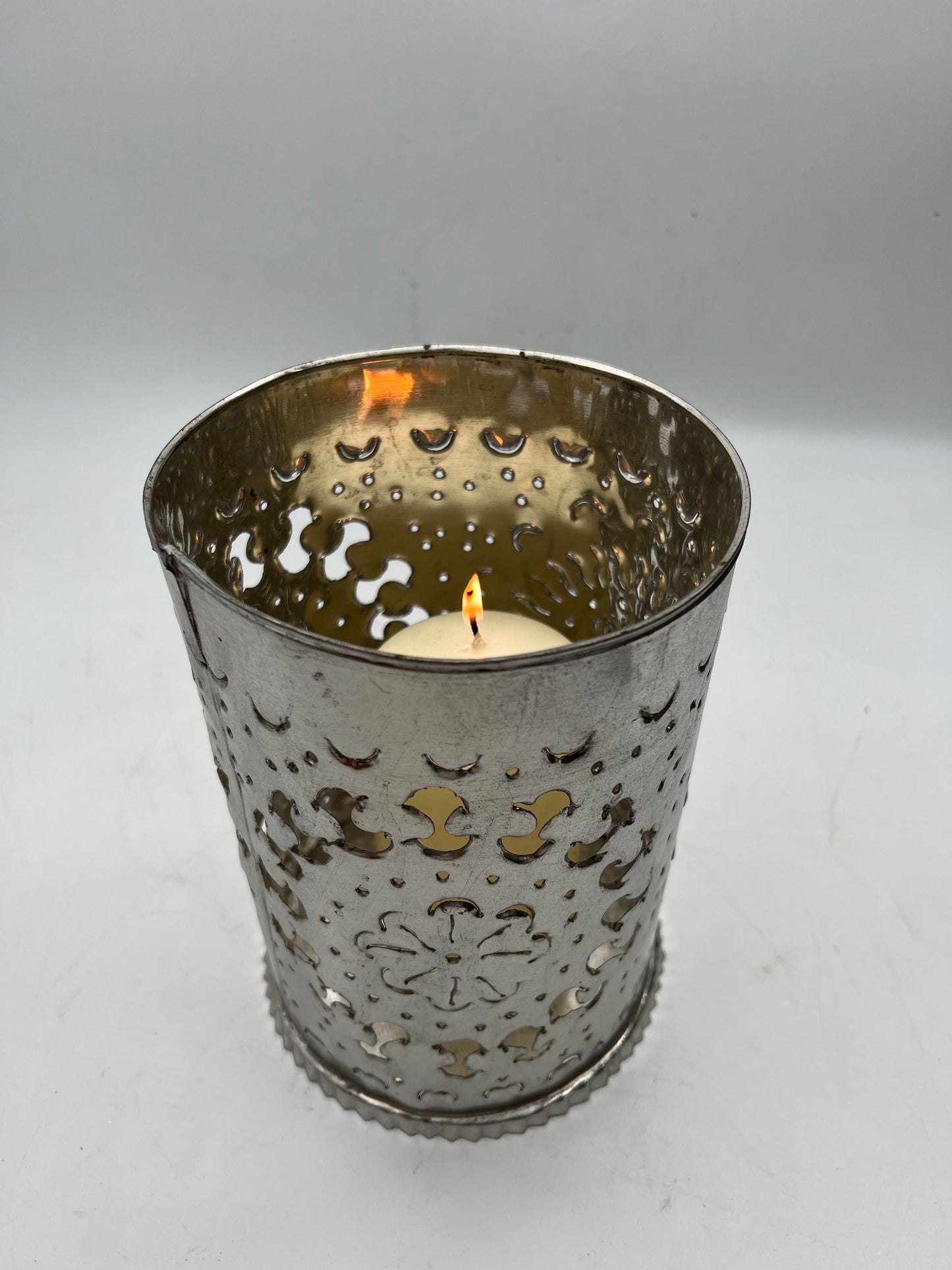 Silver Tin Candelabro