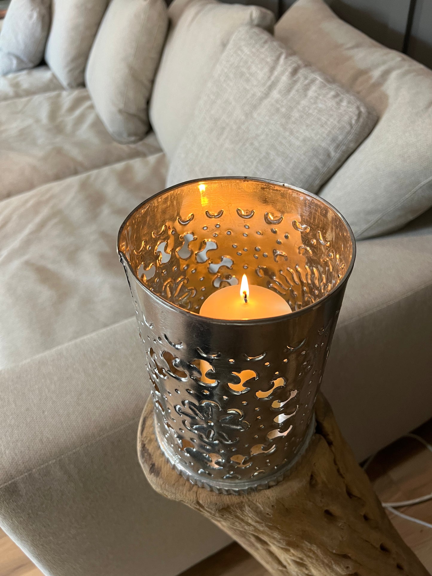 Silver Tin Candelabro