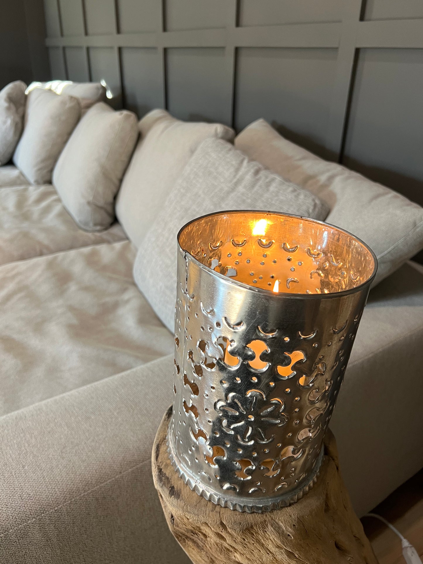 Silver Tin Candelabro