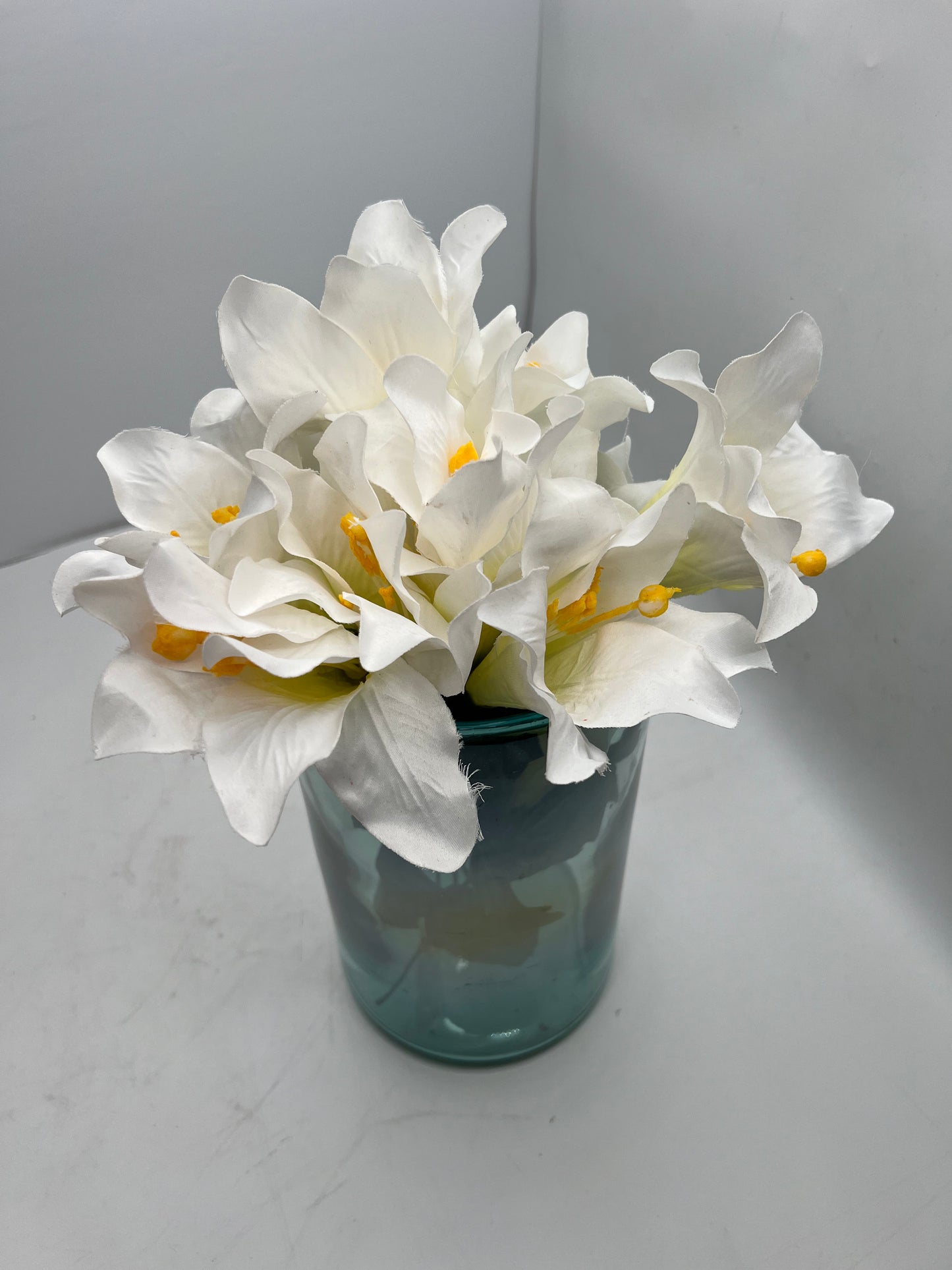 Aqua Blue Flower Display Container