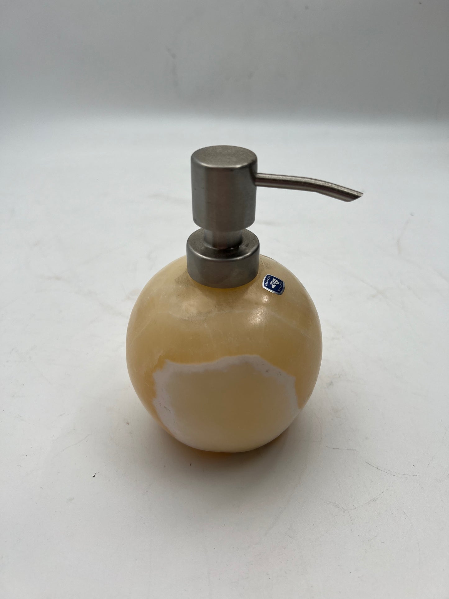 Yellow & White Onyx Stone Soap Dispenser