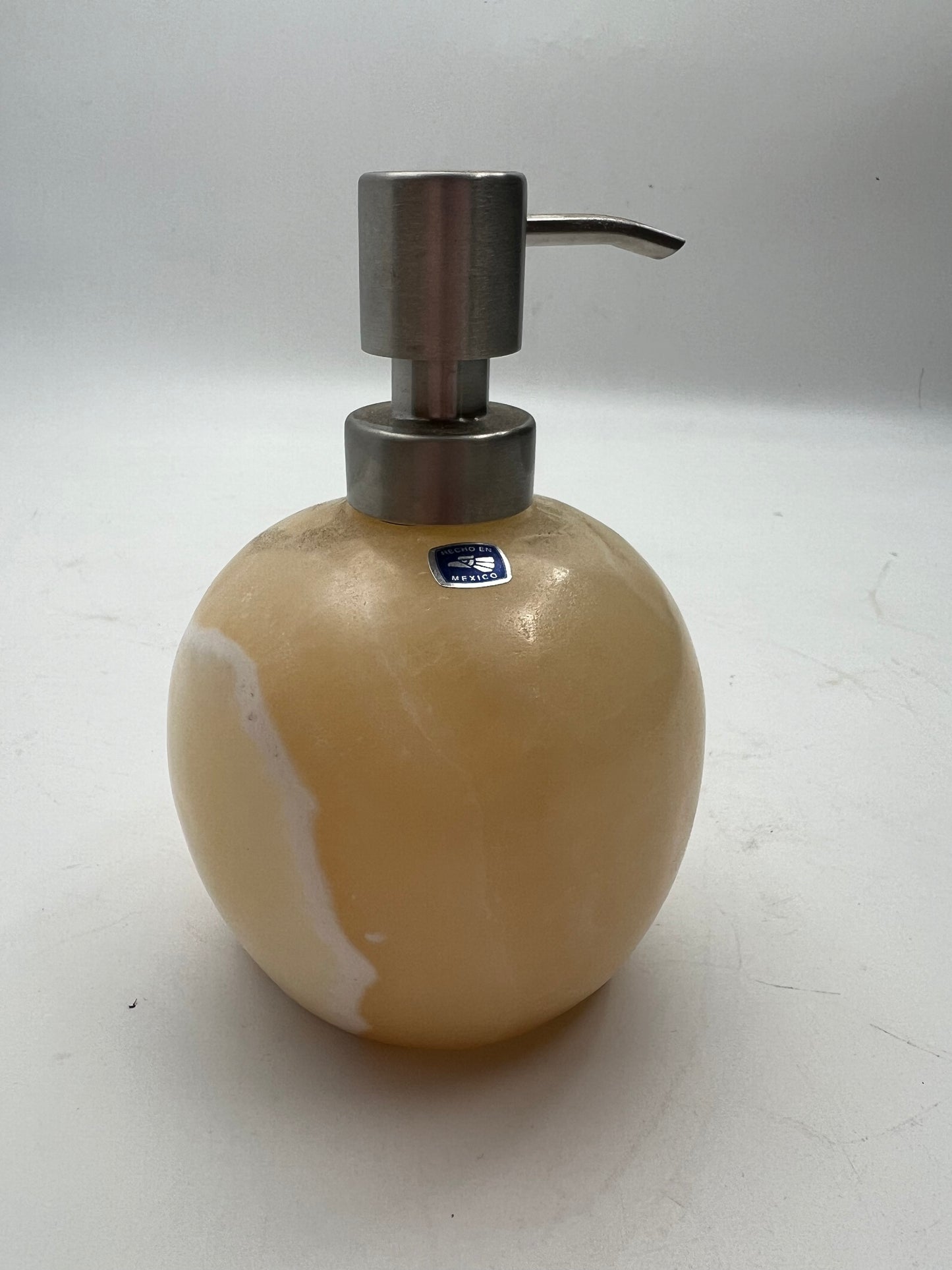 Yellow & White Onyx Stone Soap Dispenser