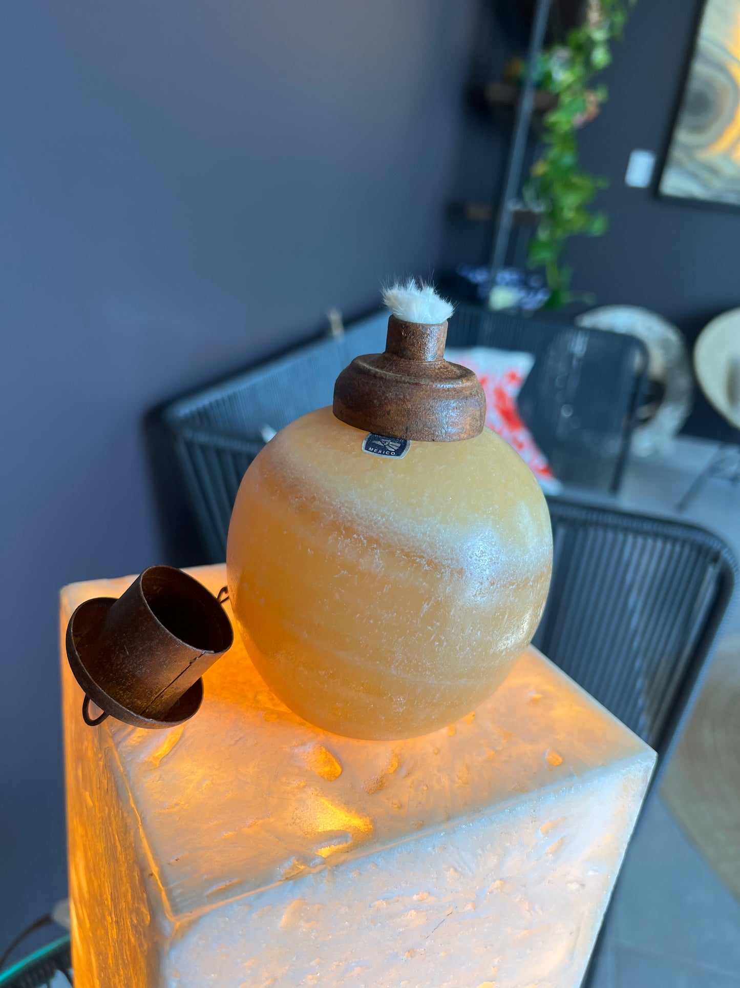 Yellow Onyx Stone Citronella Candle