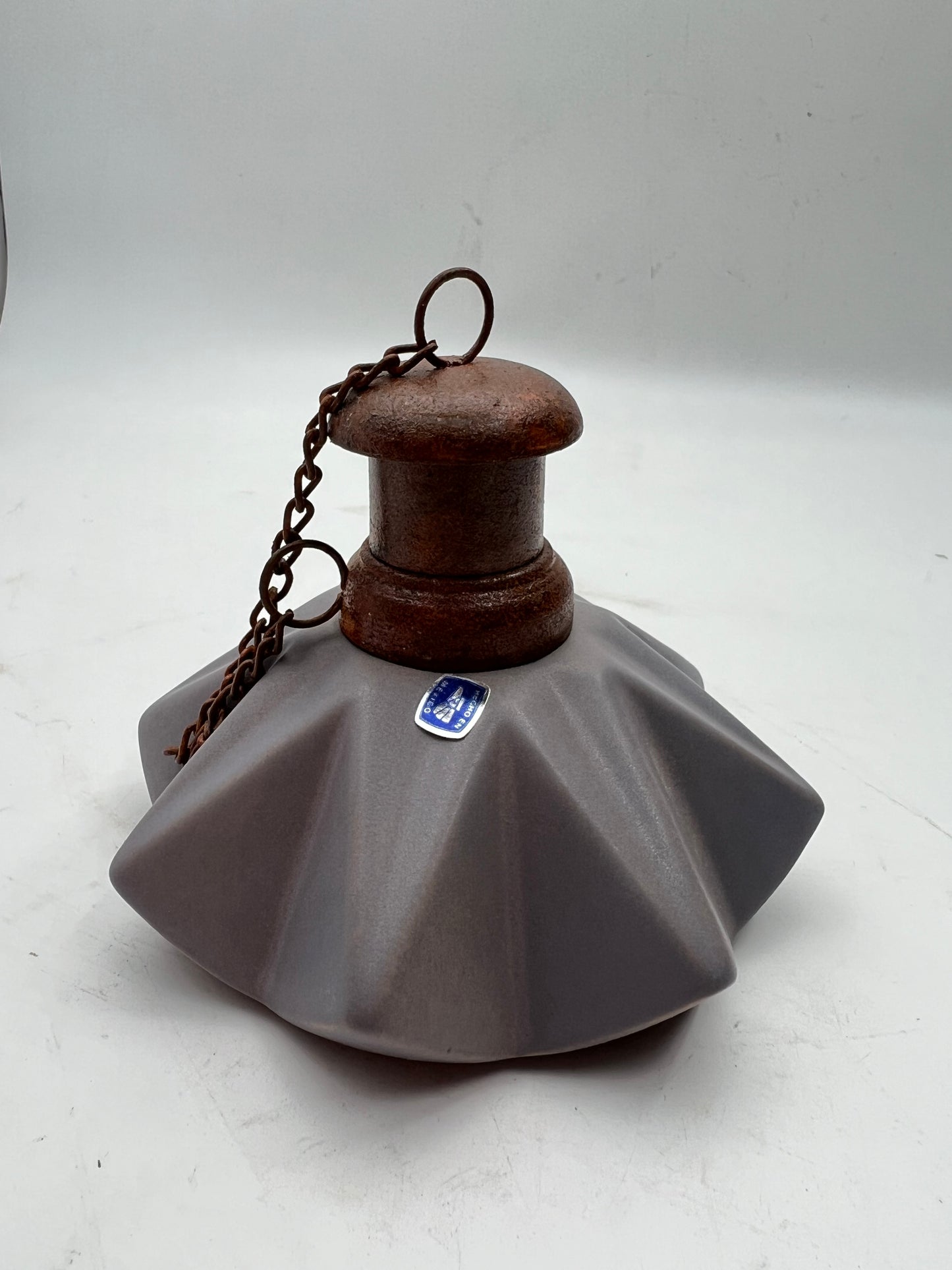 Grey Ceramic & Brass Citronella Candle