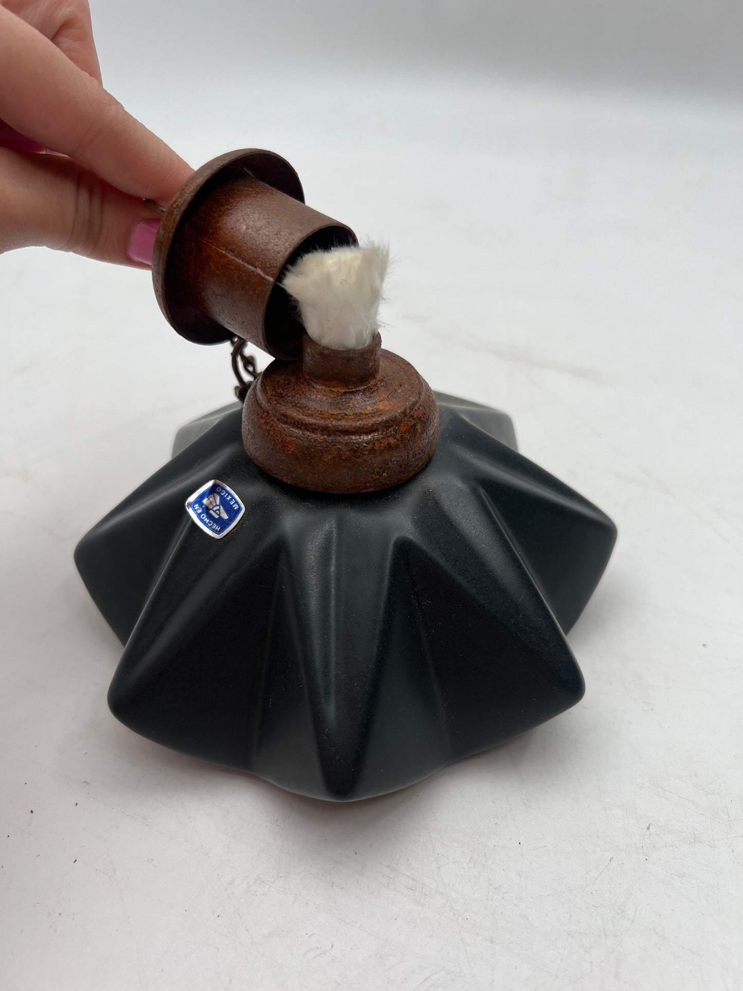 Black Ceramic & Brass Citronella Candle