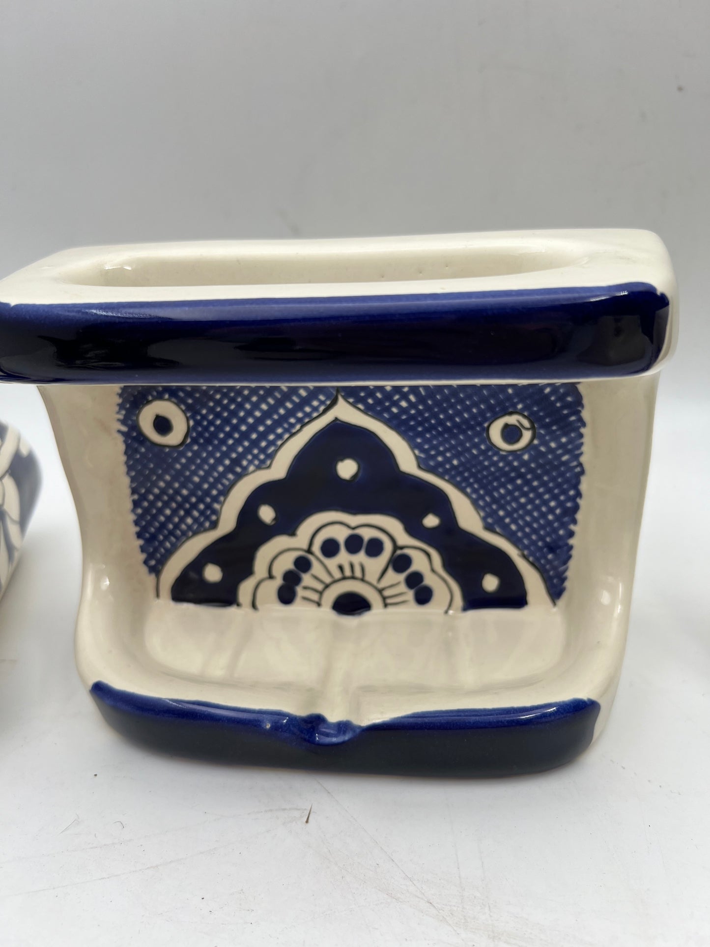 8pc Blue Talavera Bathroom Hardware Set