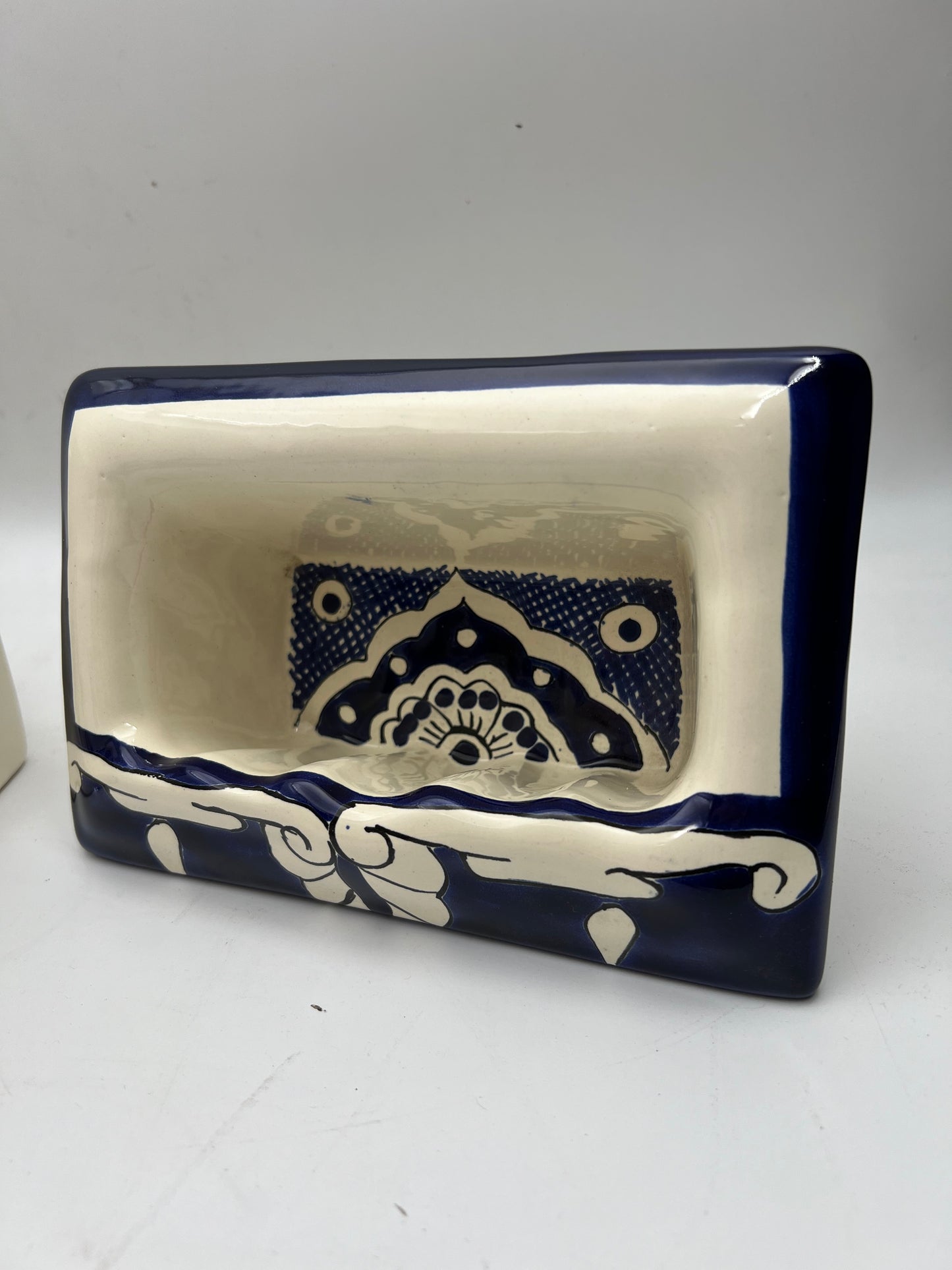 8pc Blue Talavera Bathroom Hardware Set