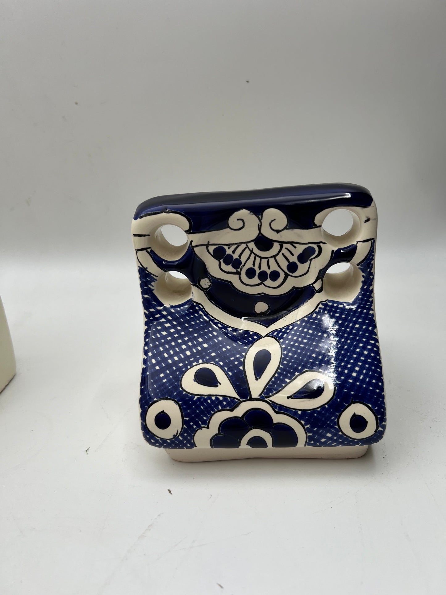 8pc Blue Talavera Bathroom Hardware Set