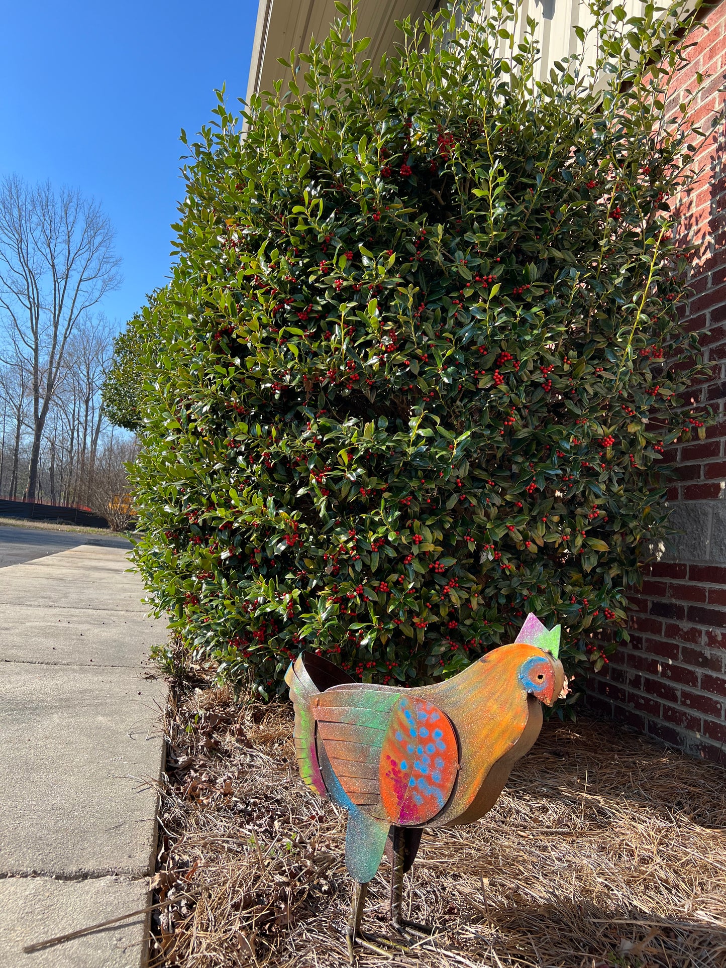 Large Bronze Chicken Figurine