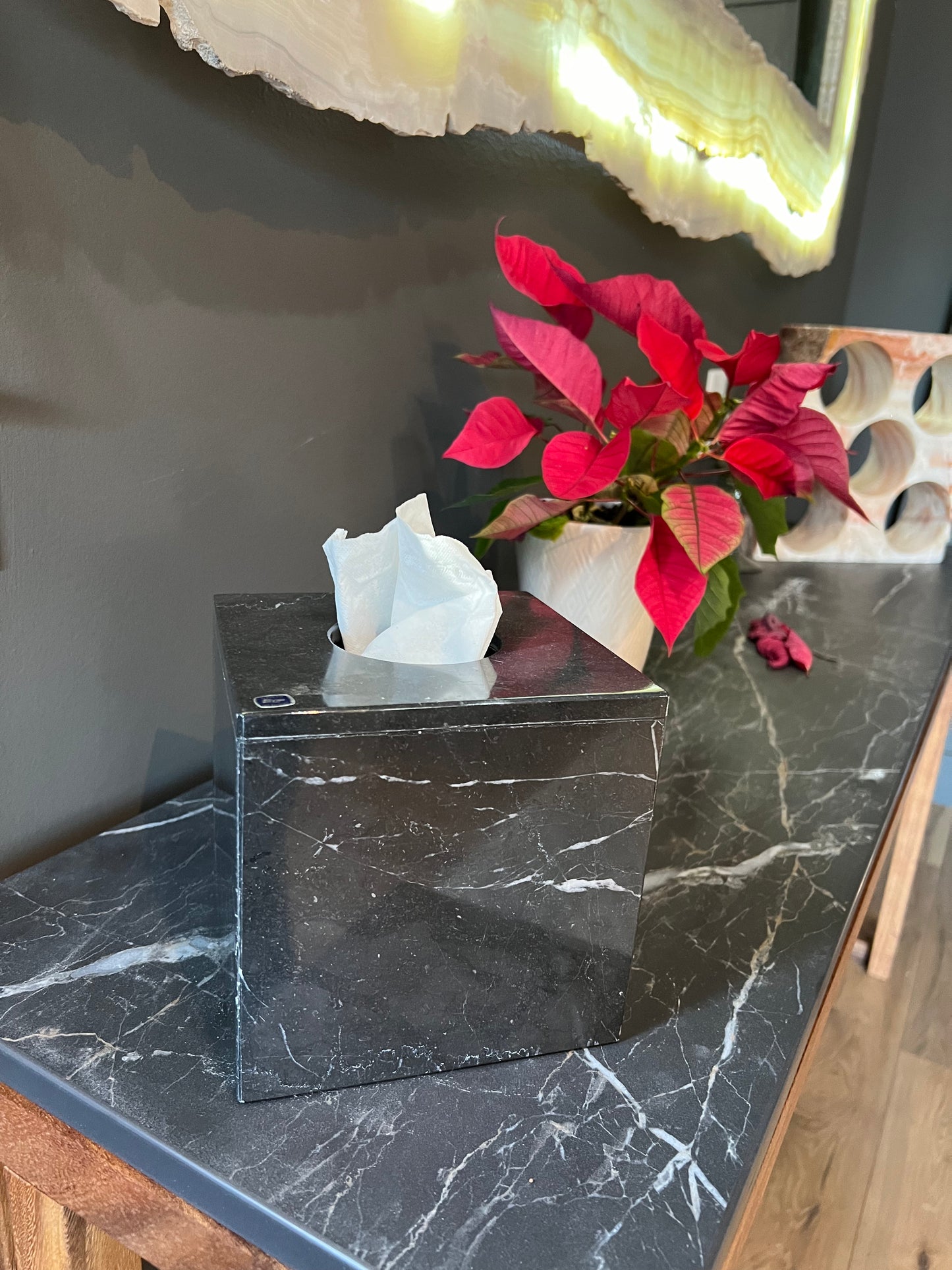 Black Marble Tissue Box