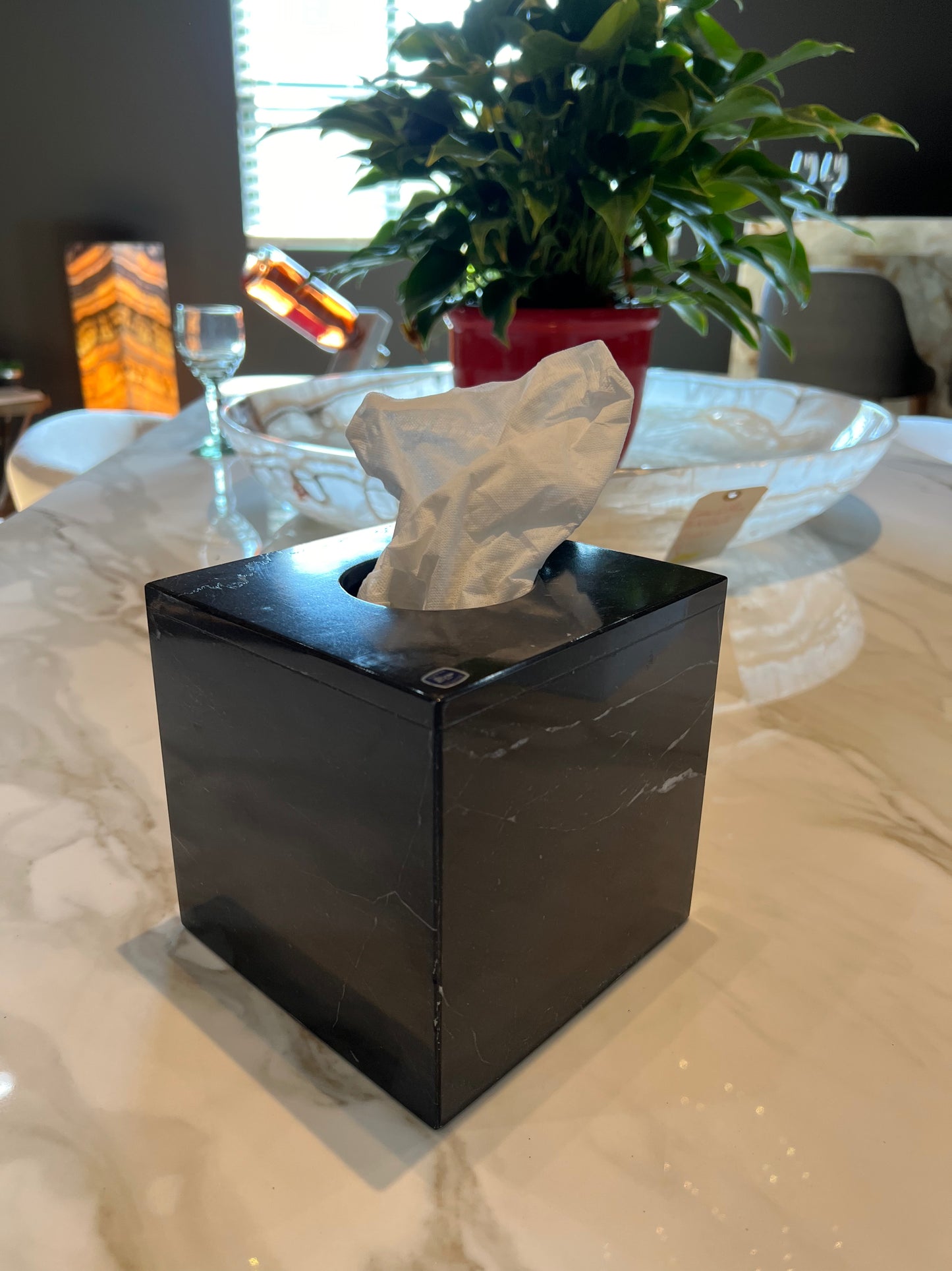 Black Marble Tissue Box