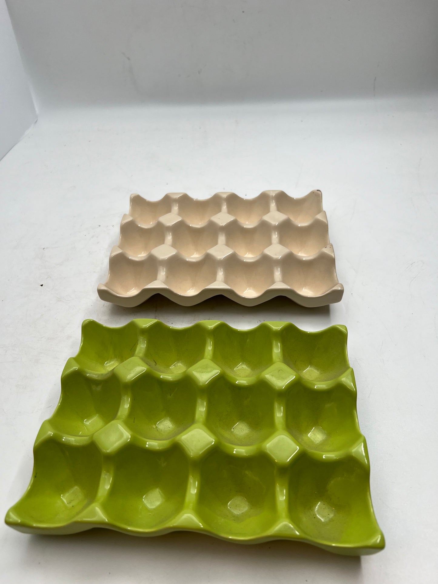 Green Ceramic Egg Tray