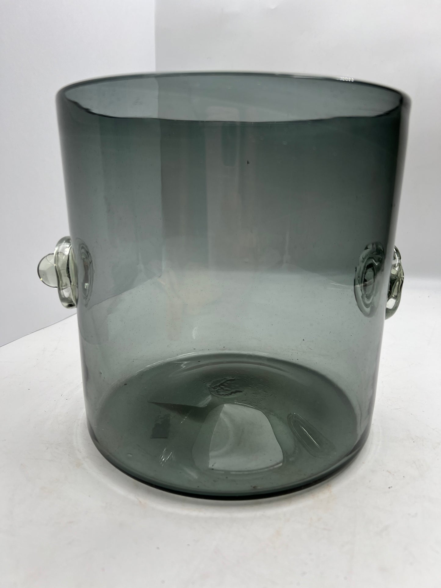 Clear Blue Blown Ice & Champagne Bottle Holder