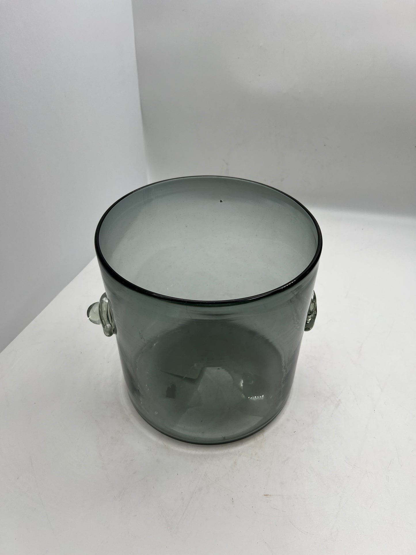 Clear Blue Blown Ice & Champagne Bottle Holder