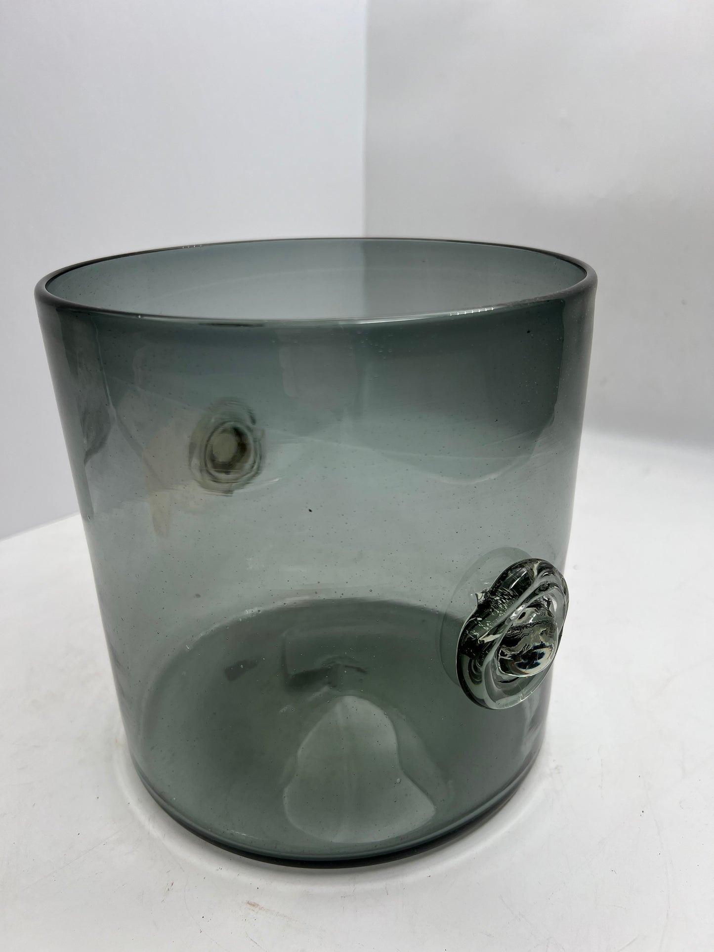 Clear Blue Blown Ice & Champagne Bottle Holder